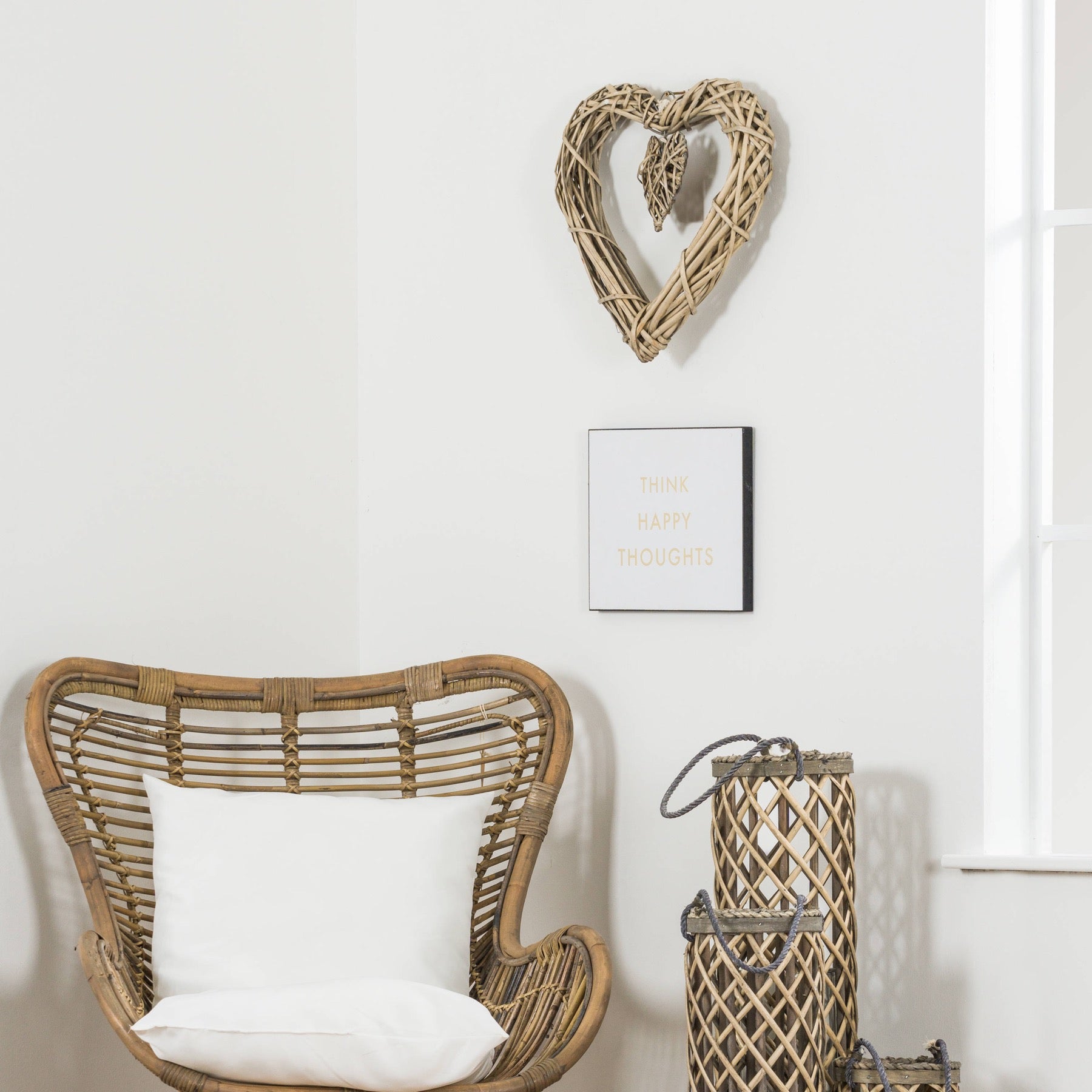 Think Happy Thoughts Gold Foil Plaque