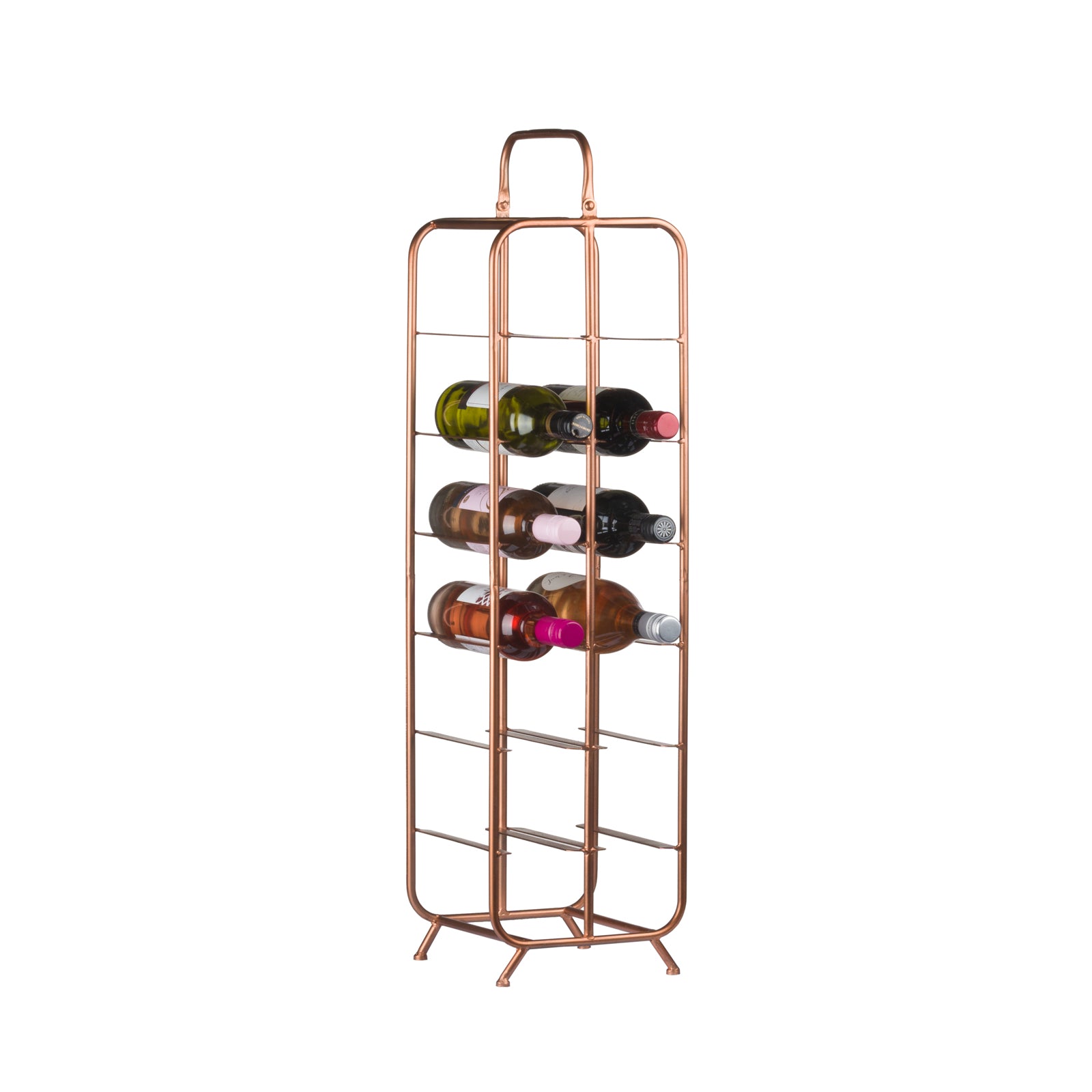 Industrial Inspired Copper Finished 12 Bottle Wine Holder
