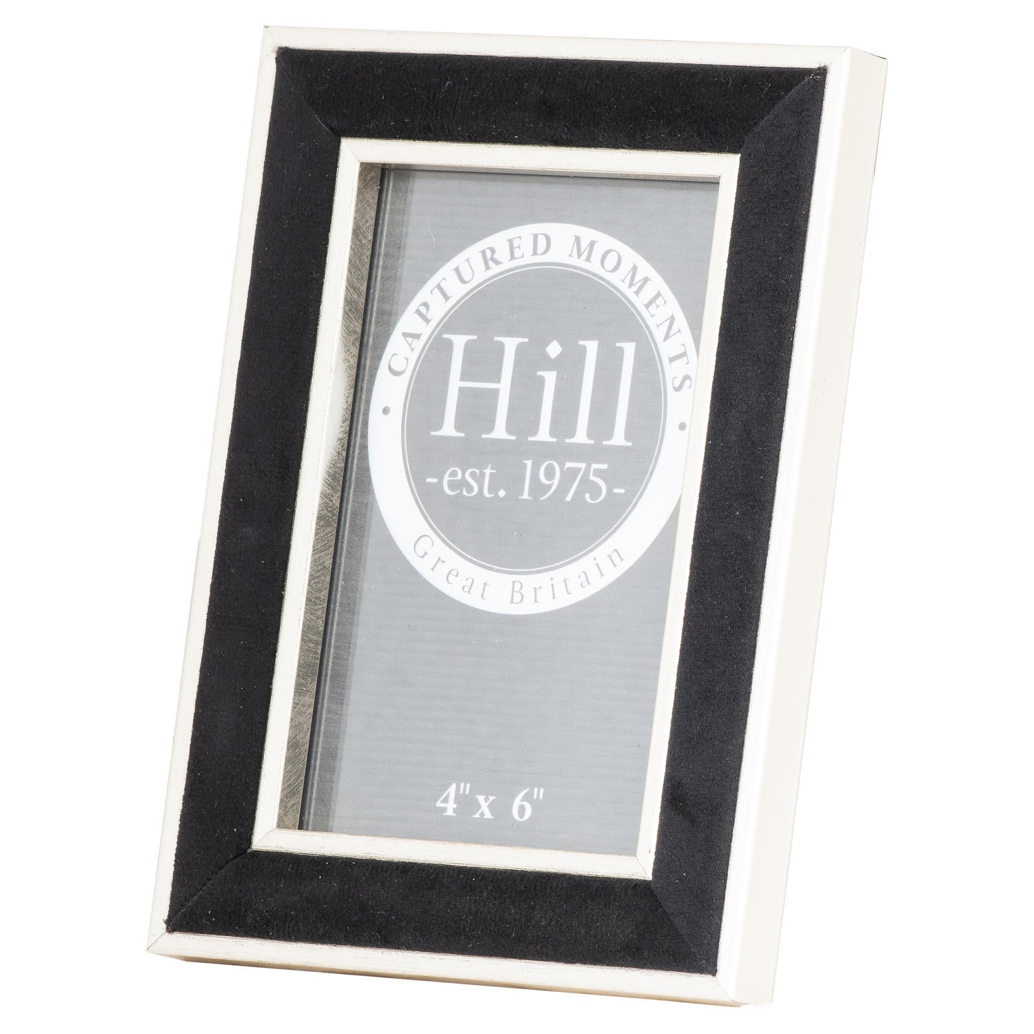 Silver Edged Black Velvet 4X6 Photo Frame