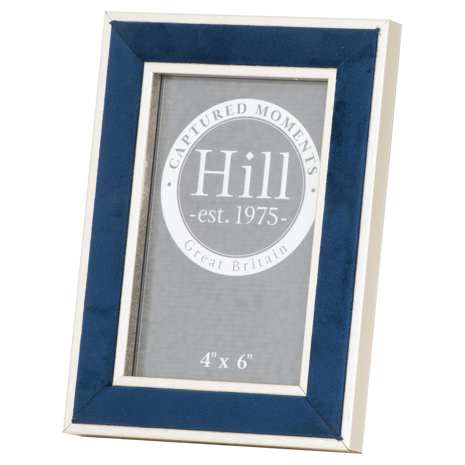 Silver Edged Navy Velvet 4X6 Photo Frame
