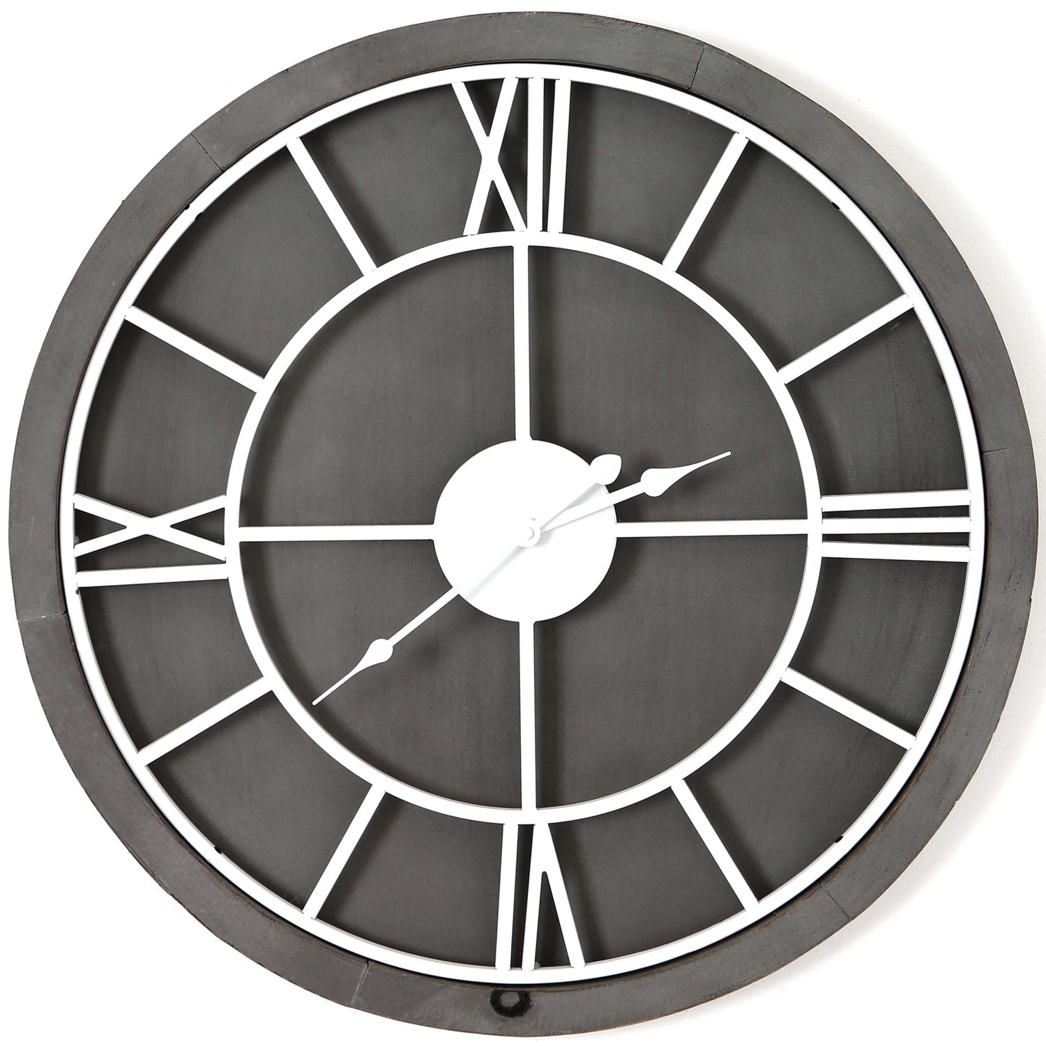Williston Grey Large Wall Clock