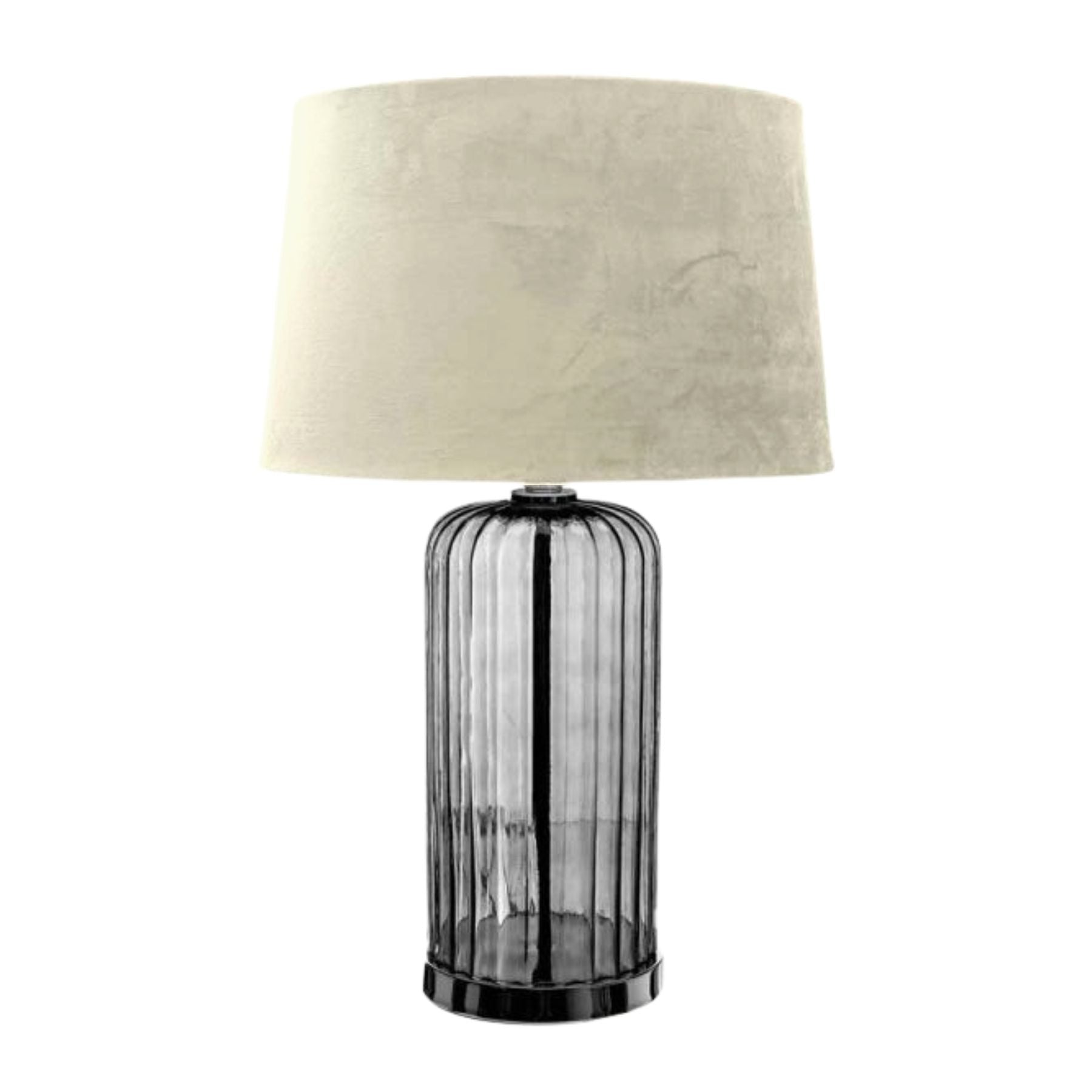 Alberta Metallic Glass Lamp With Velvet Shade