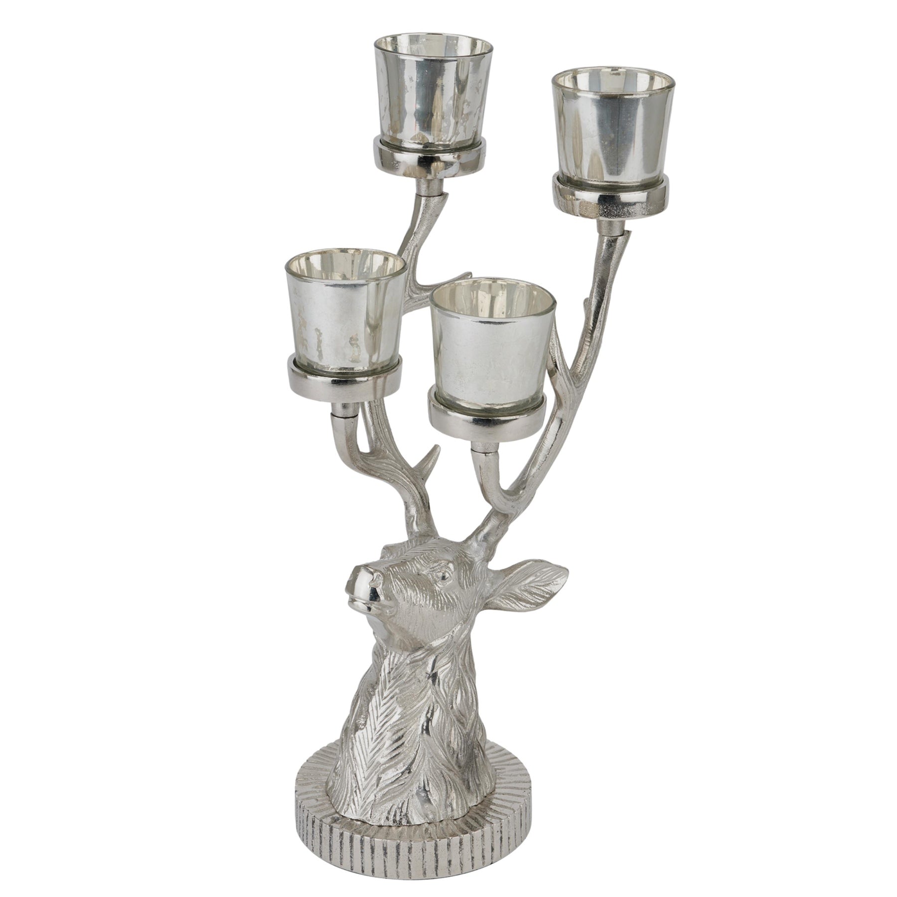 Silver Stag Four Tealight Holder