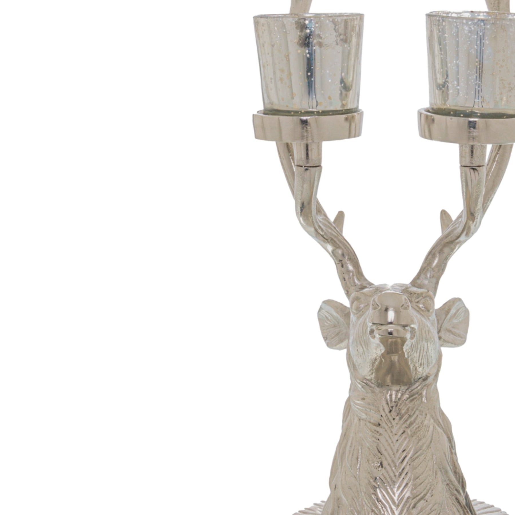 Tall Silver Stag Six Tealight Holder