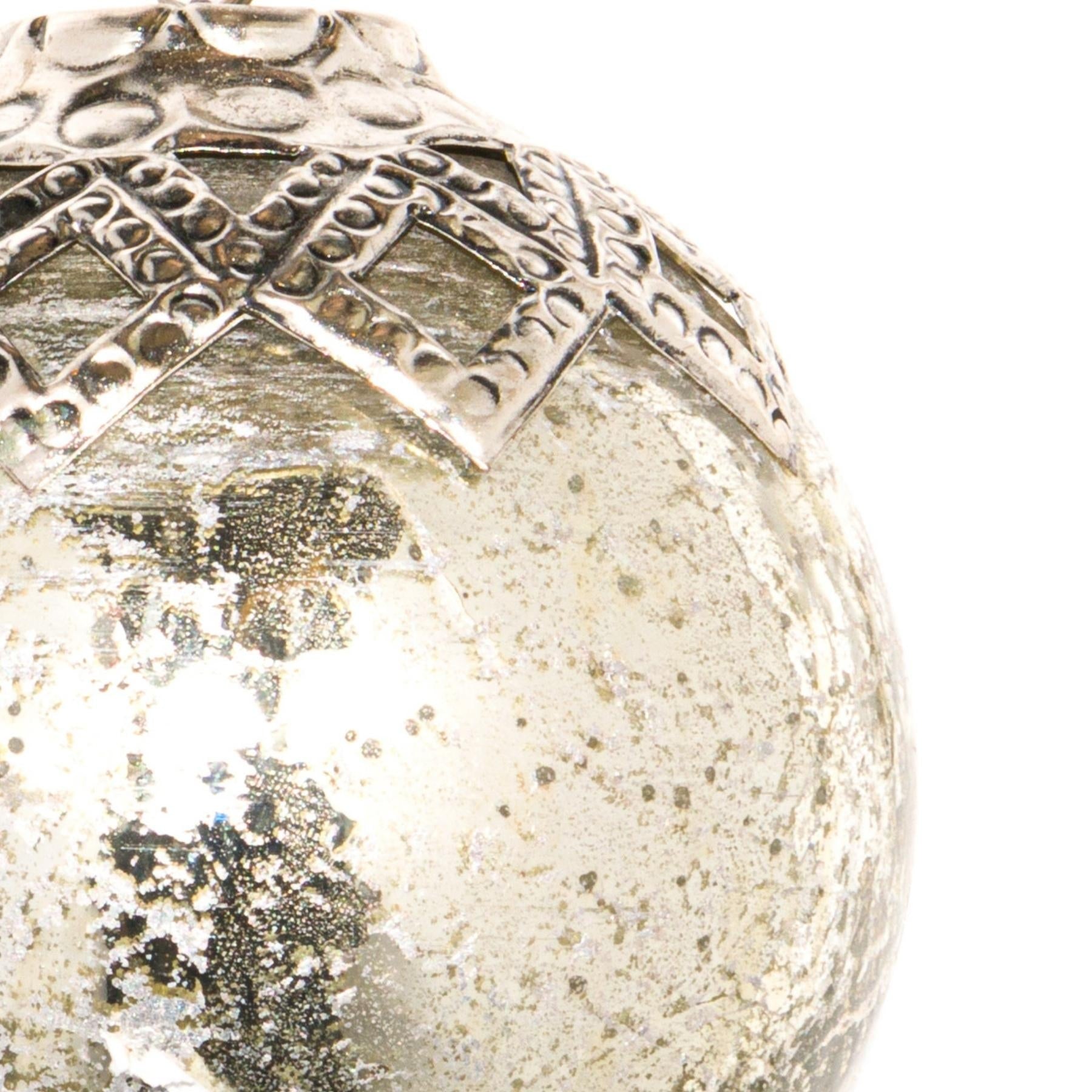 The Noel Collection Mercury Diamond Crested Medium Bauble
