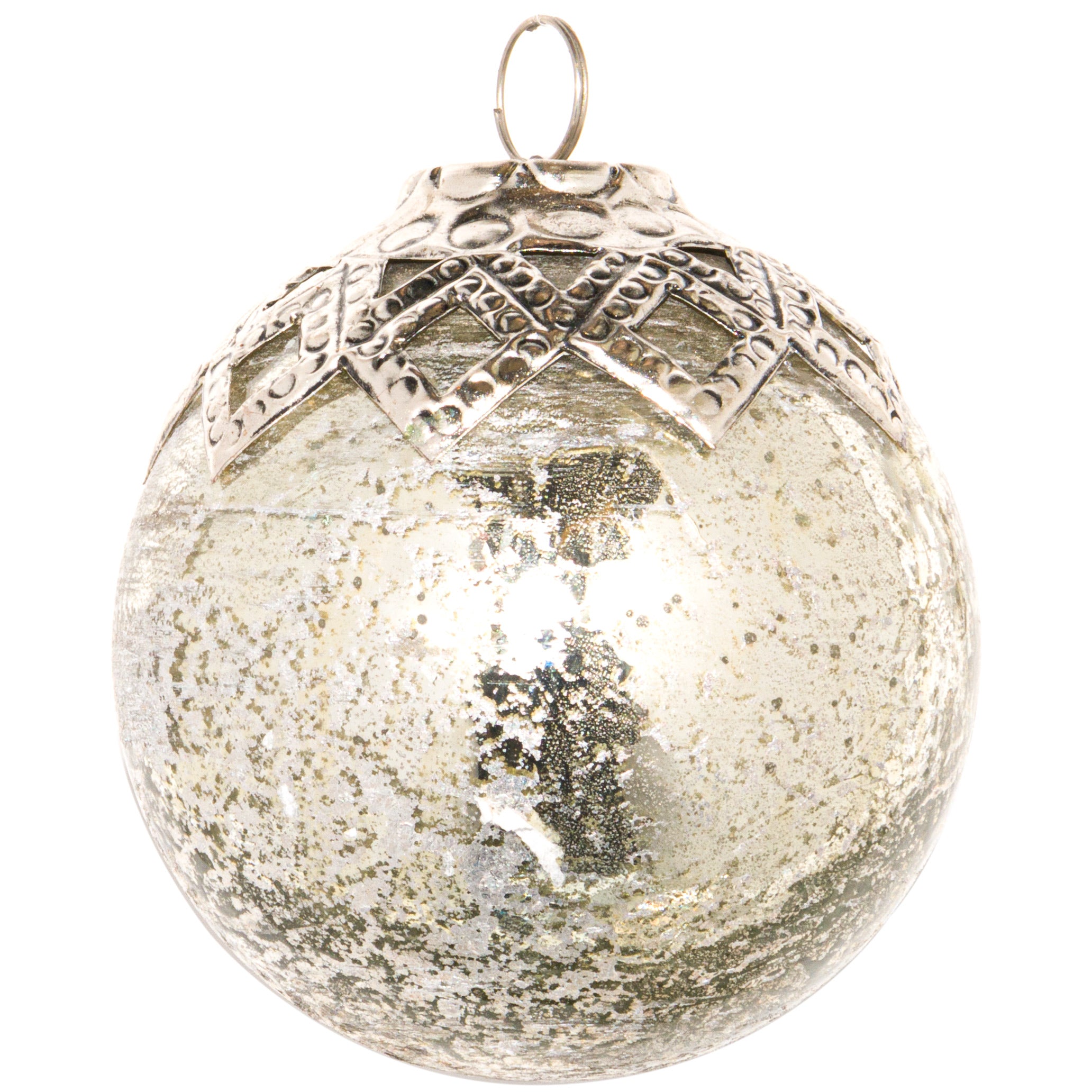 The Noel Collection Mercury Diamond Crested Medium Bauble