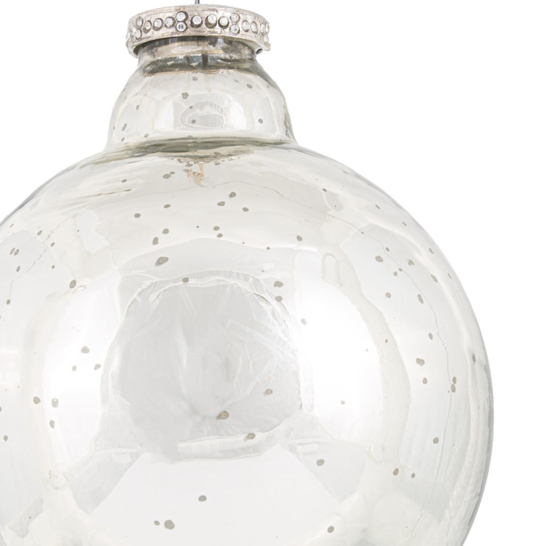 The Noel Collection Silver Neck Large Bauble