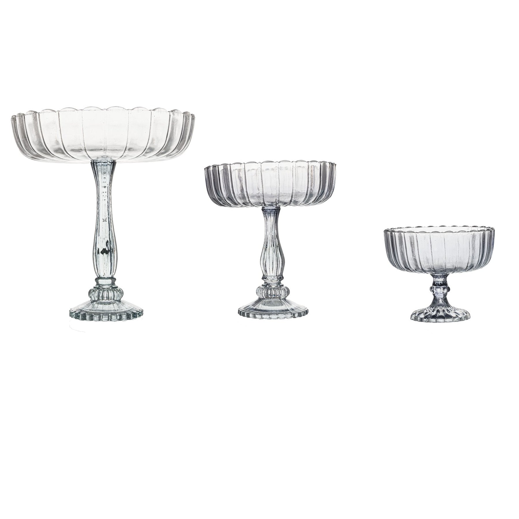 Smoked Midnight Medium Fluted Display Bowl