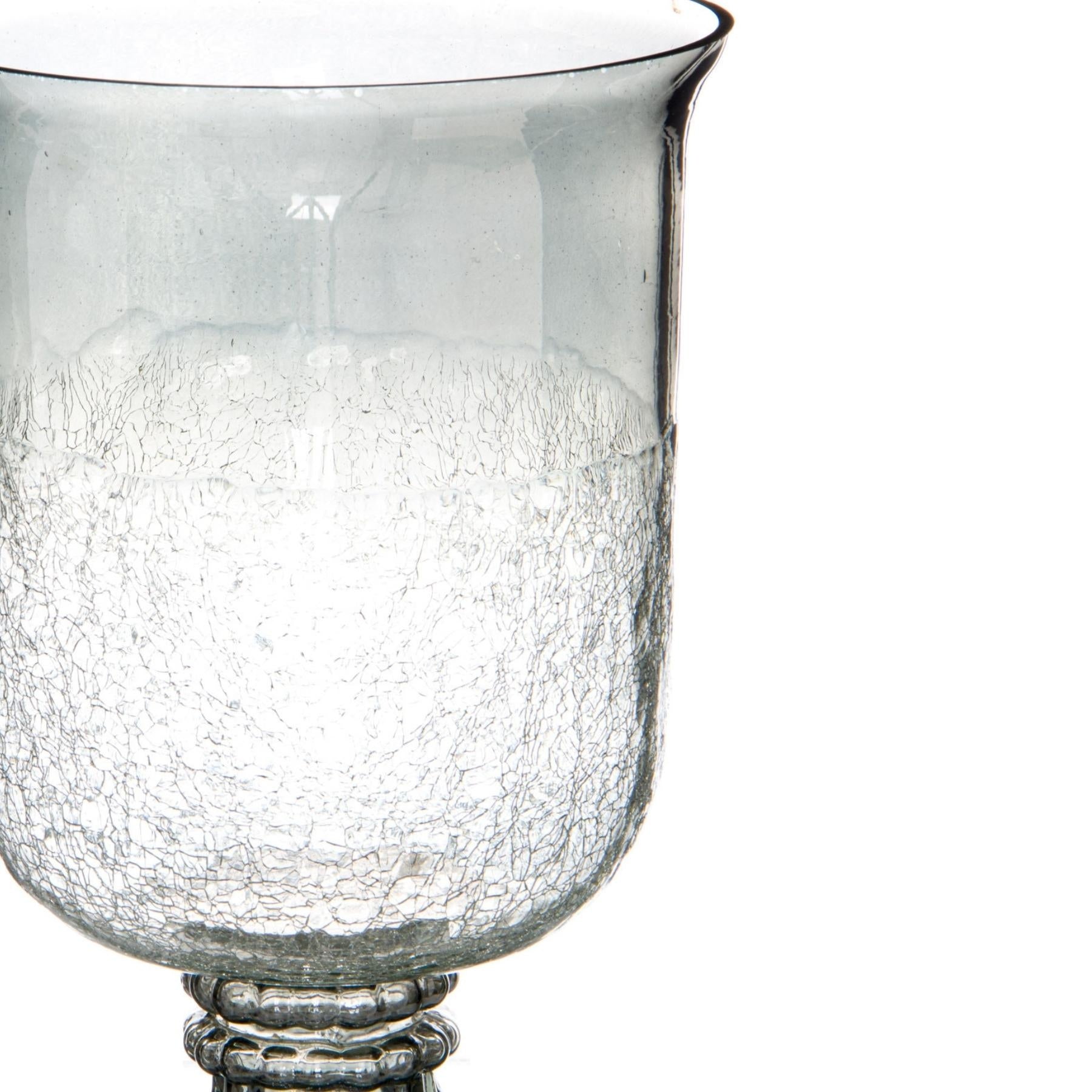 Crackled Smoked Midnight Large Hurricane Lamp
