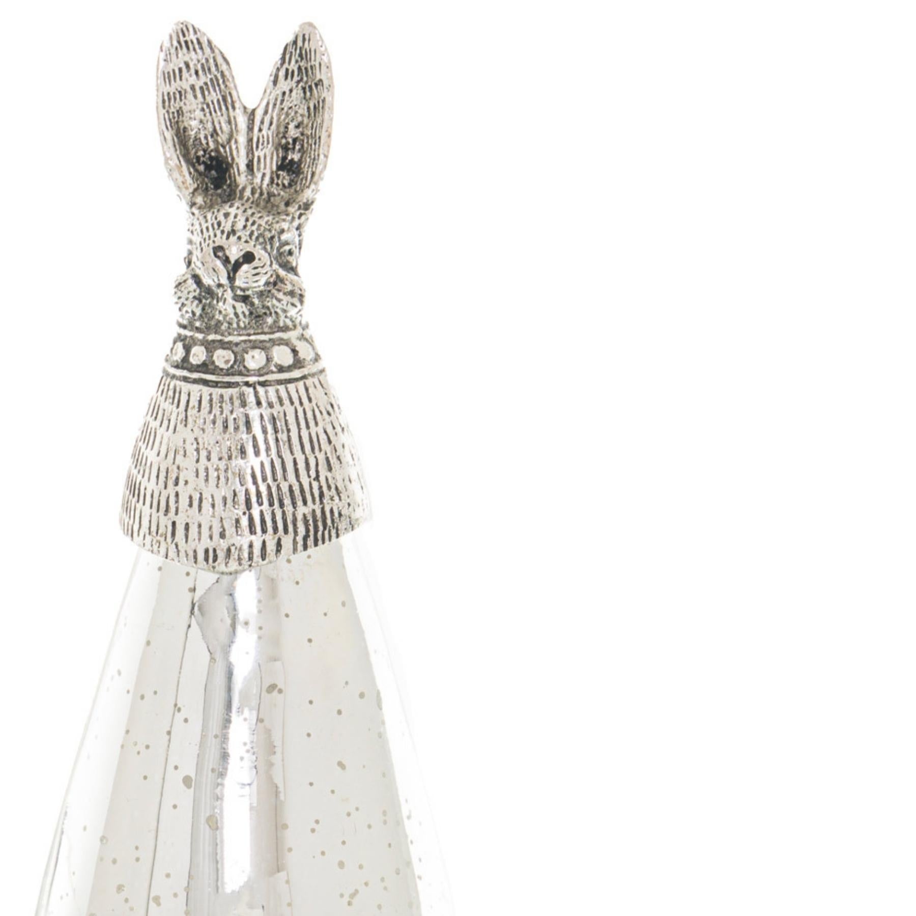 Silver Bunny Ornament