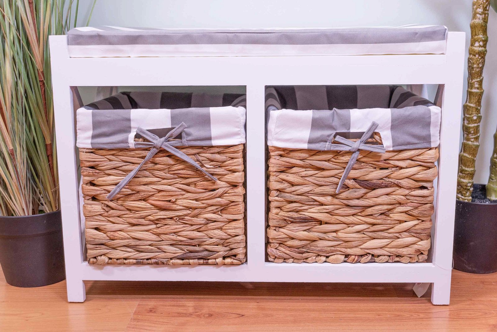 Ramsey 2 Drawers White Seated Storage Bench