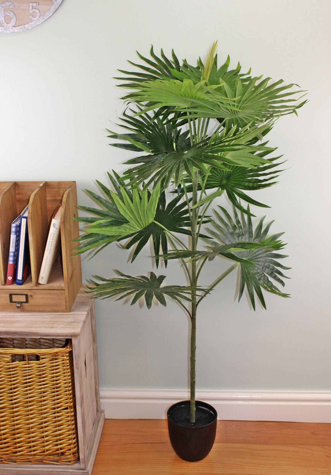 Artificial Fan Palm Tree with 14 leaves, 140cm