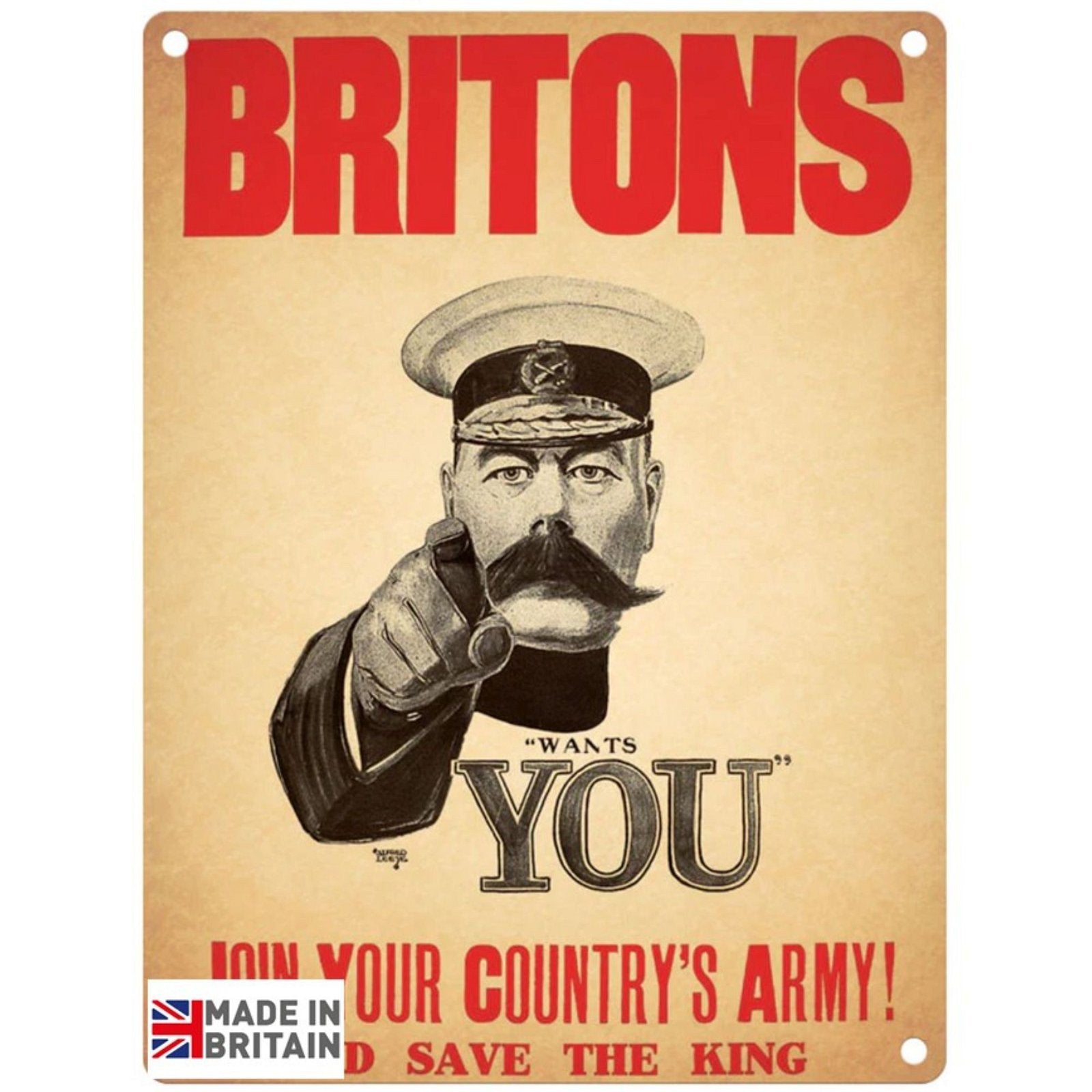 Large Metal Sign 60 x 49.5cm Vintage Retro Britons Got You