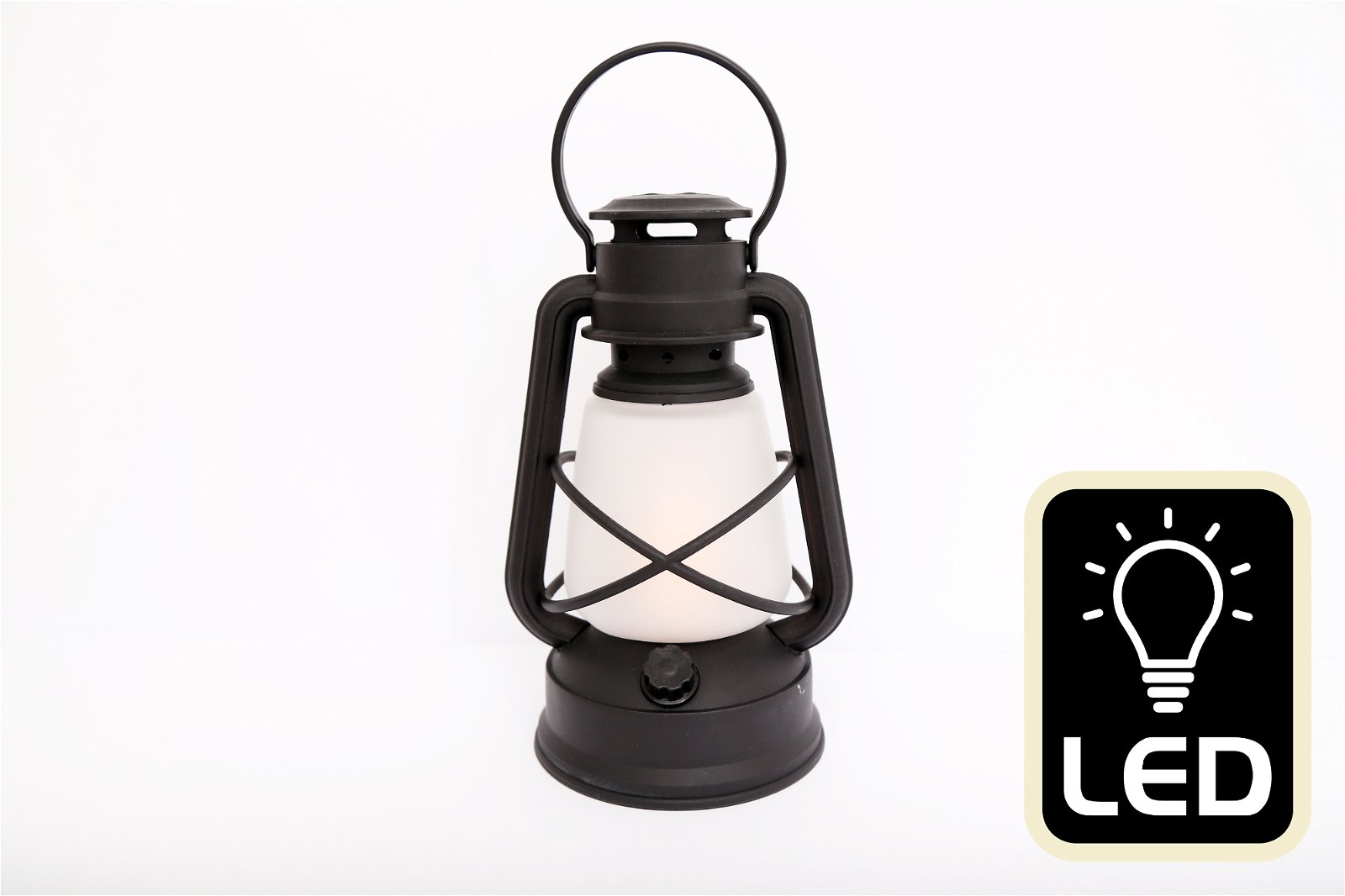 Round Hurricane Style LED Lantern 27cm