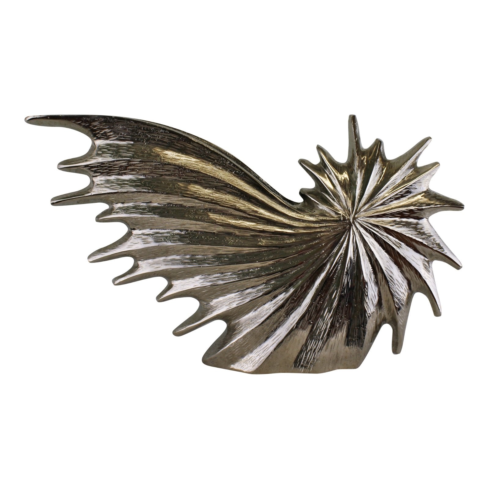 Large Silver Metal Star Burst Vase