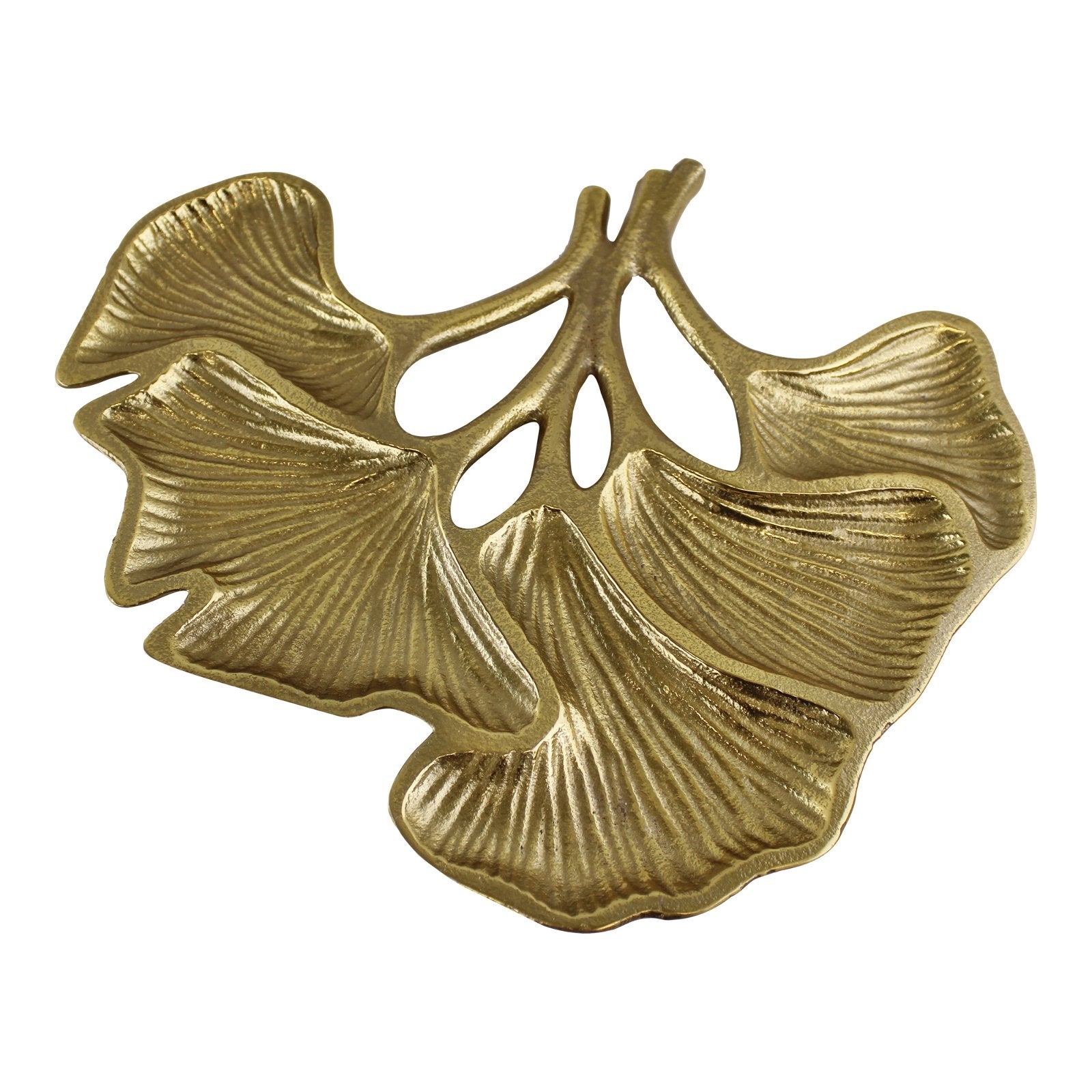Lotus Leaf Gold Metal Decorative Plate