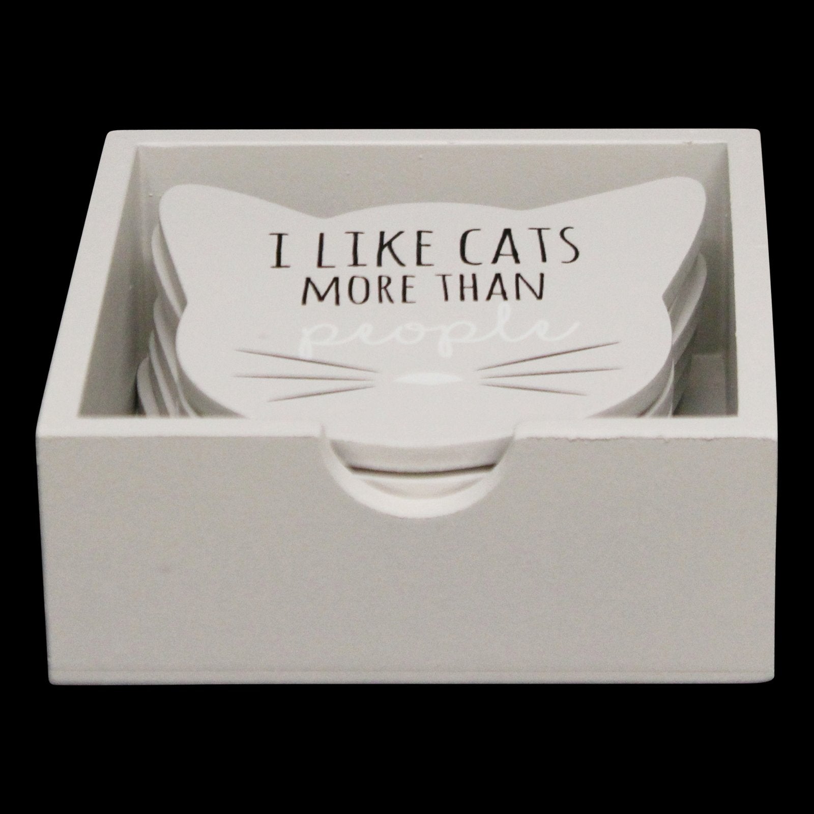 Set of 6 Cat Shaped Coasters With Assorted Quotes