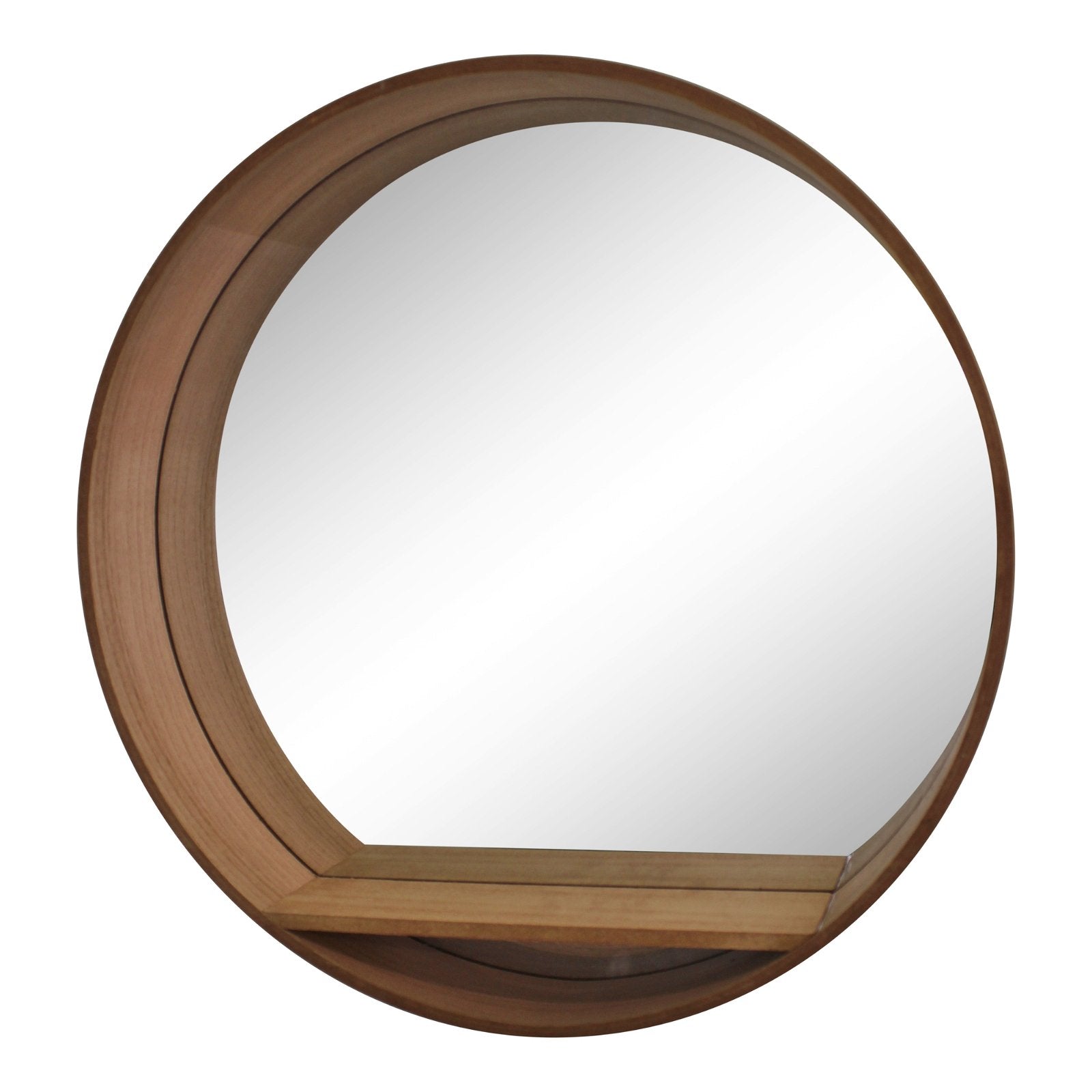 Wooden Mirrored Wall Shelf 50cm