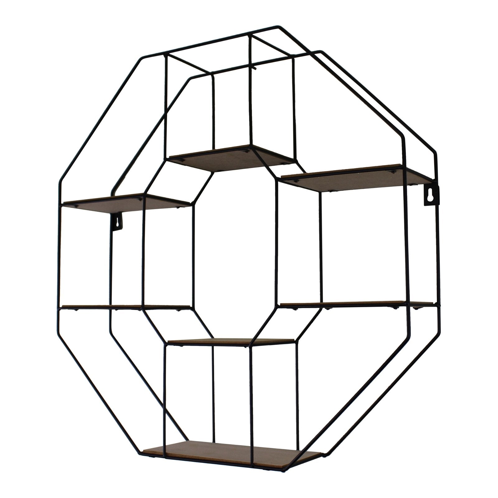 Octagonal Metal Shelving Unit With 7 Shelves, 55cm.