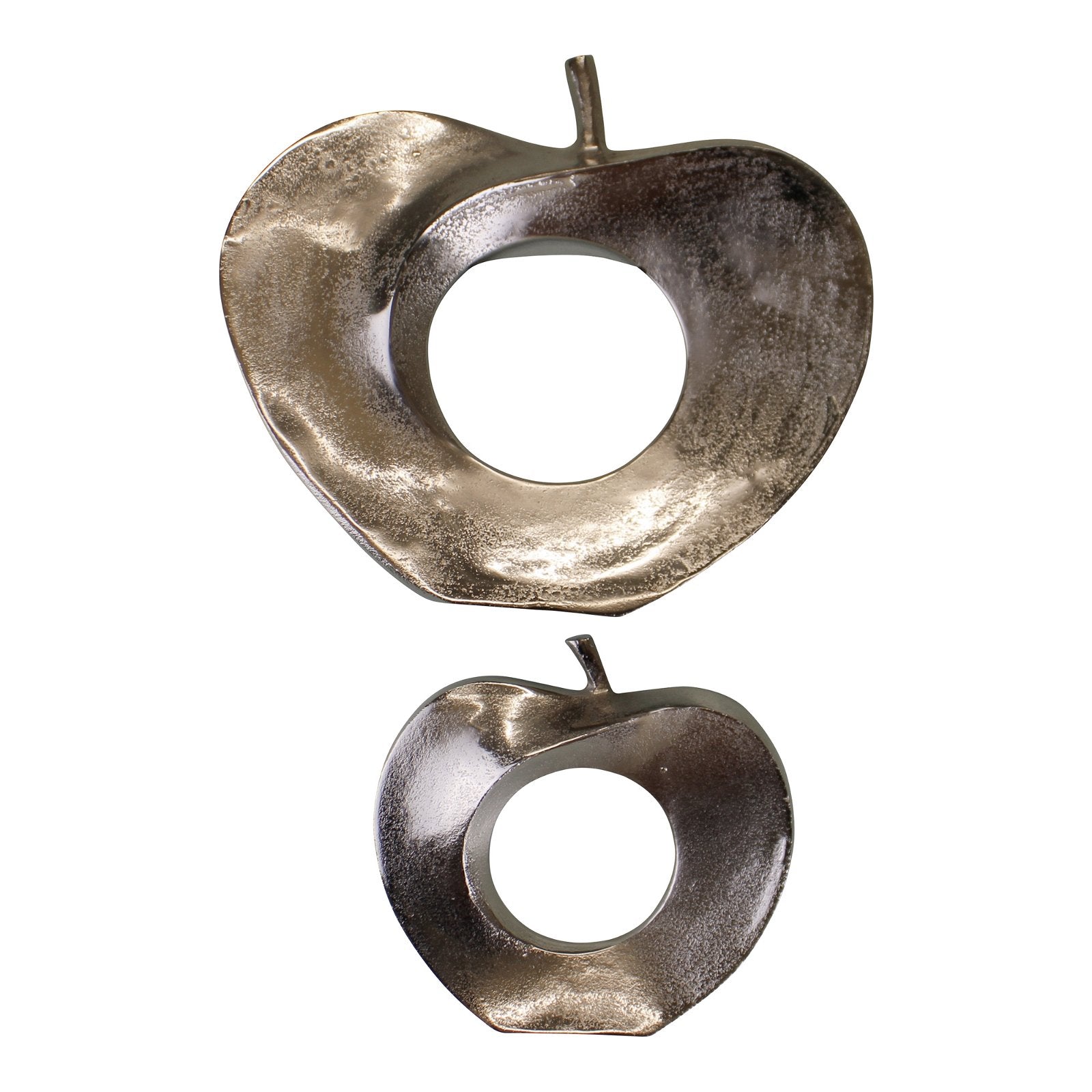 Set of 2 Silver Metal Wall Hanging Art, Apples