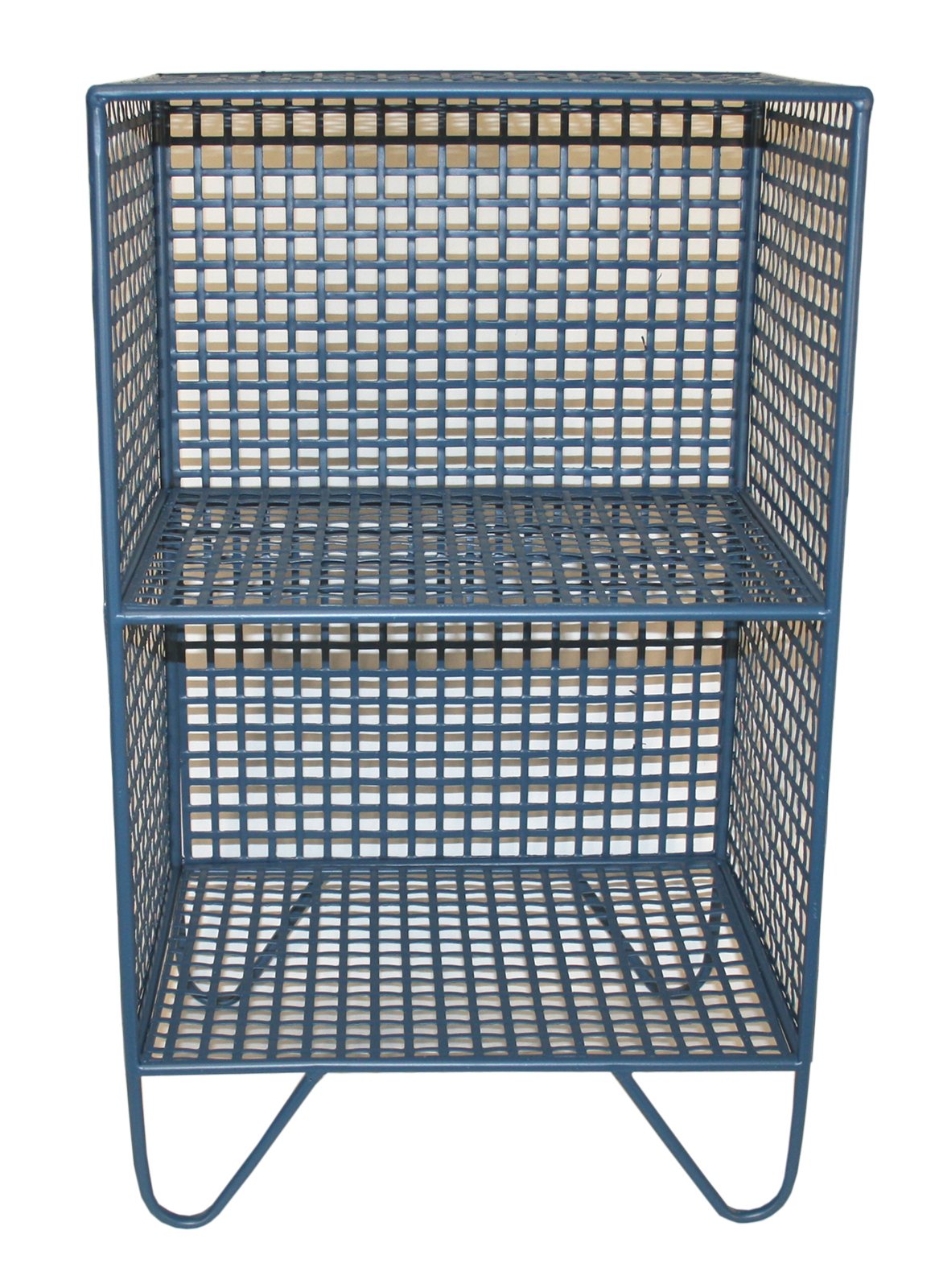 2 Tier Square Side Table Blue