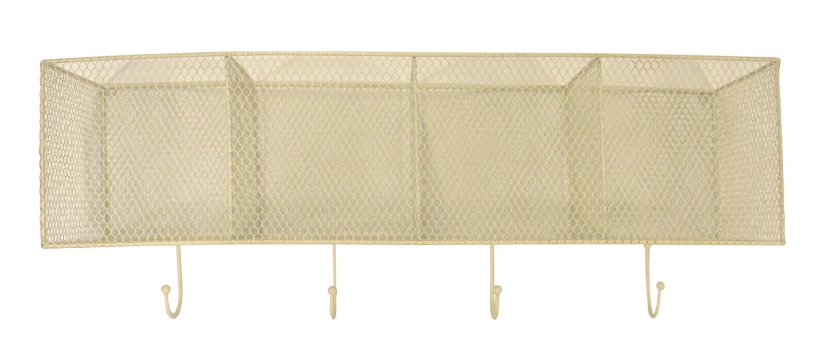 4 Basket And Hook Wall Unit Cream