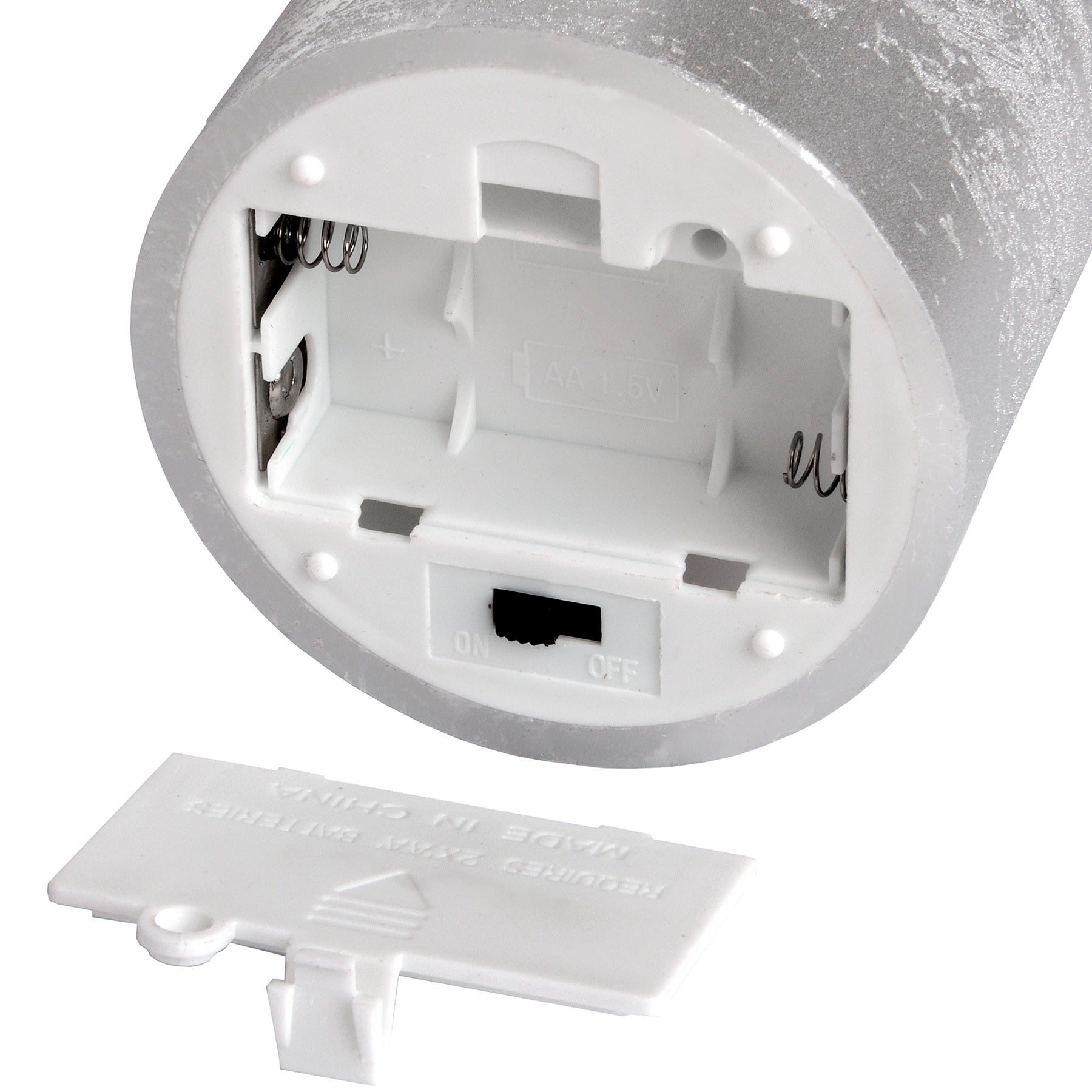 Luxe Collection 3 x 8 Silver Flickering Flame LED Wax Candle