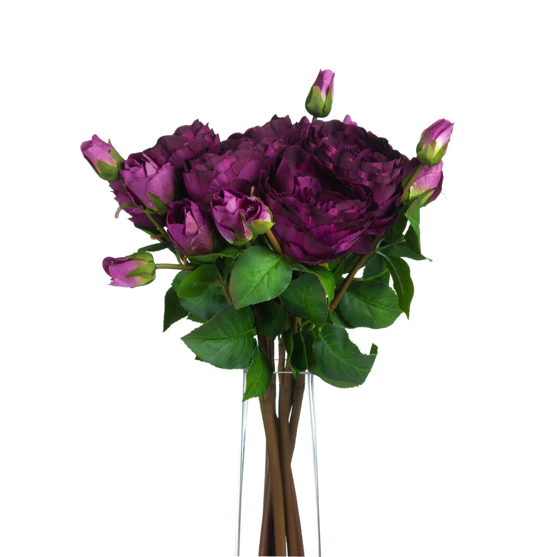 Deep Purple Wedding Peony Rose Spray