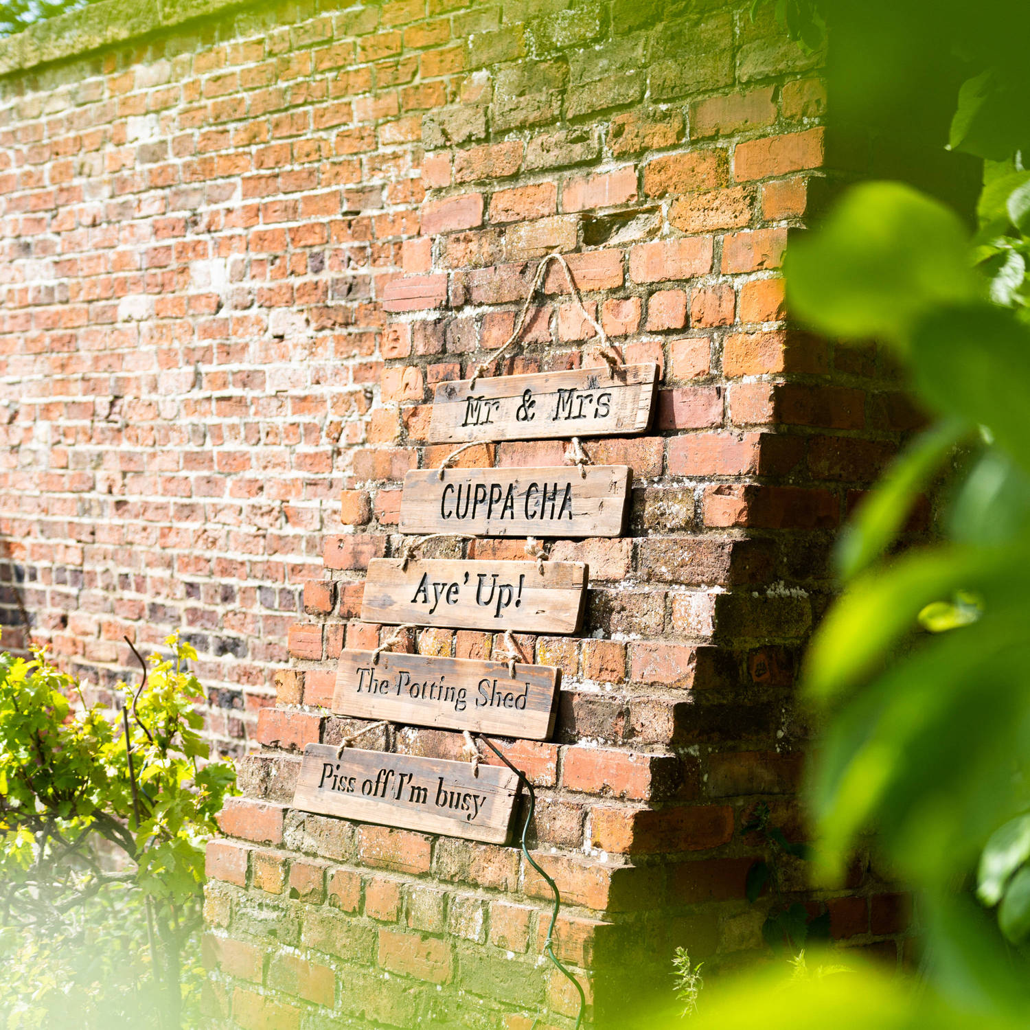 Aye' Up Rustic Wooden Message Plaque