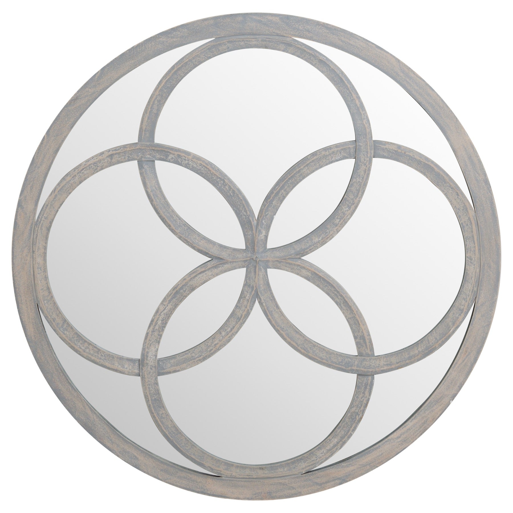 Flower of Life Grey Painted Mirror