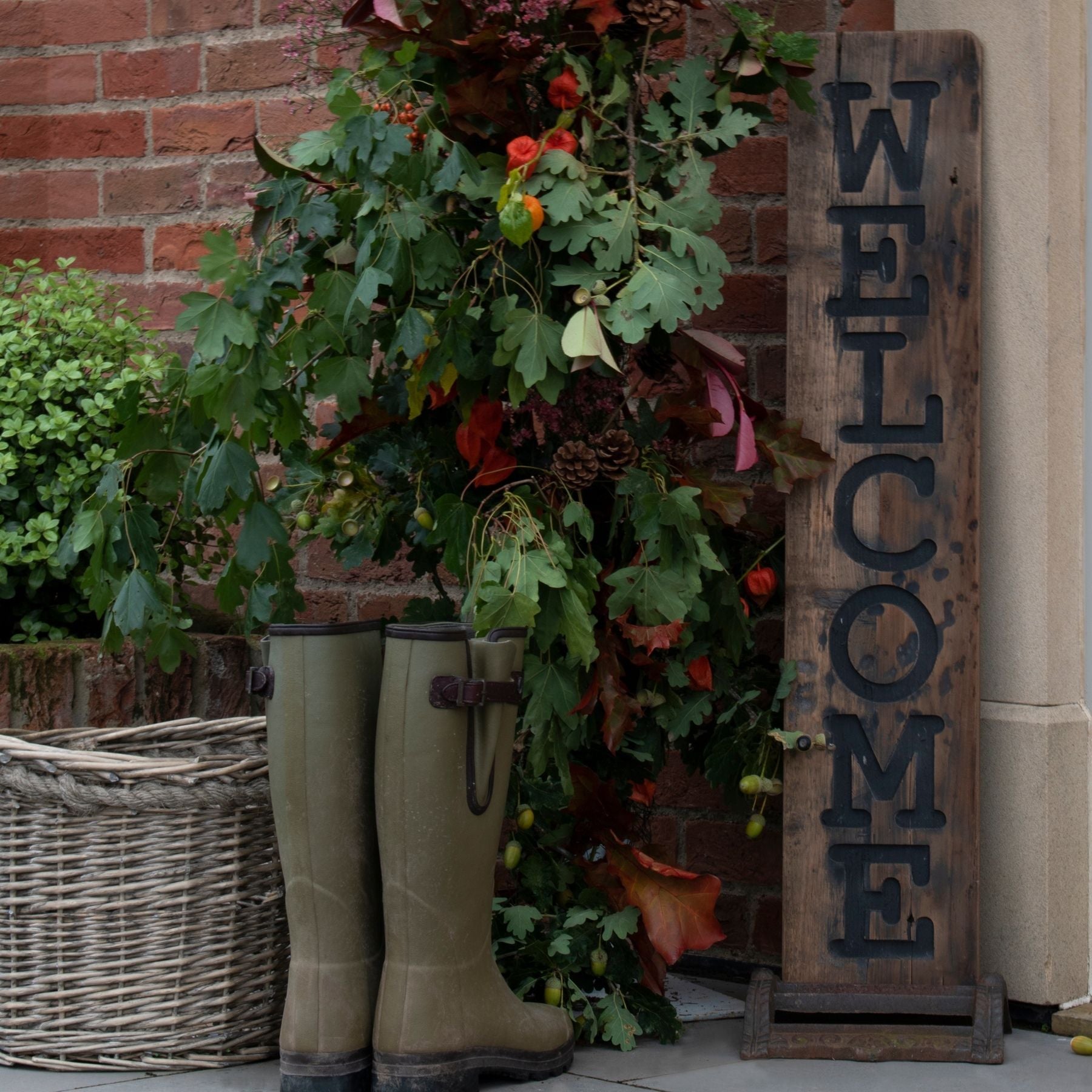Welcome Large Rustic Wooden Message Plaque