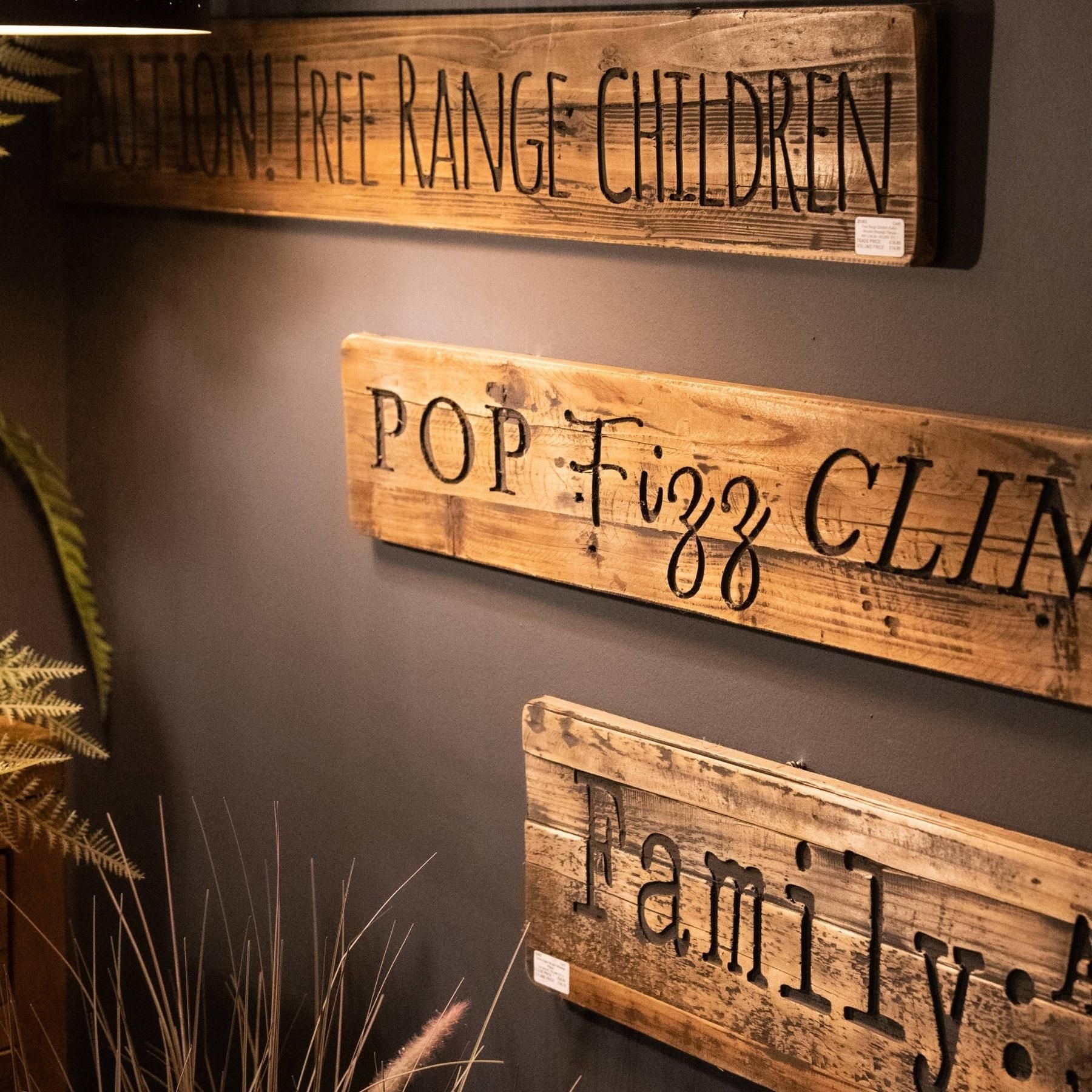 Free Range Children Rustic Wooden Message Plaque