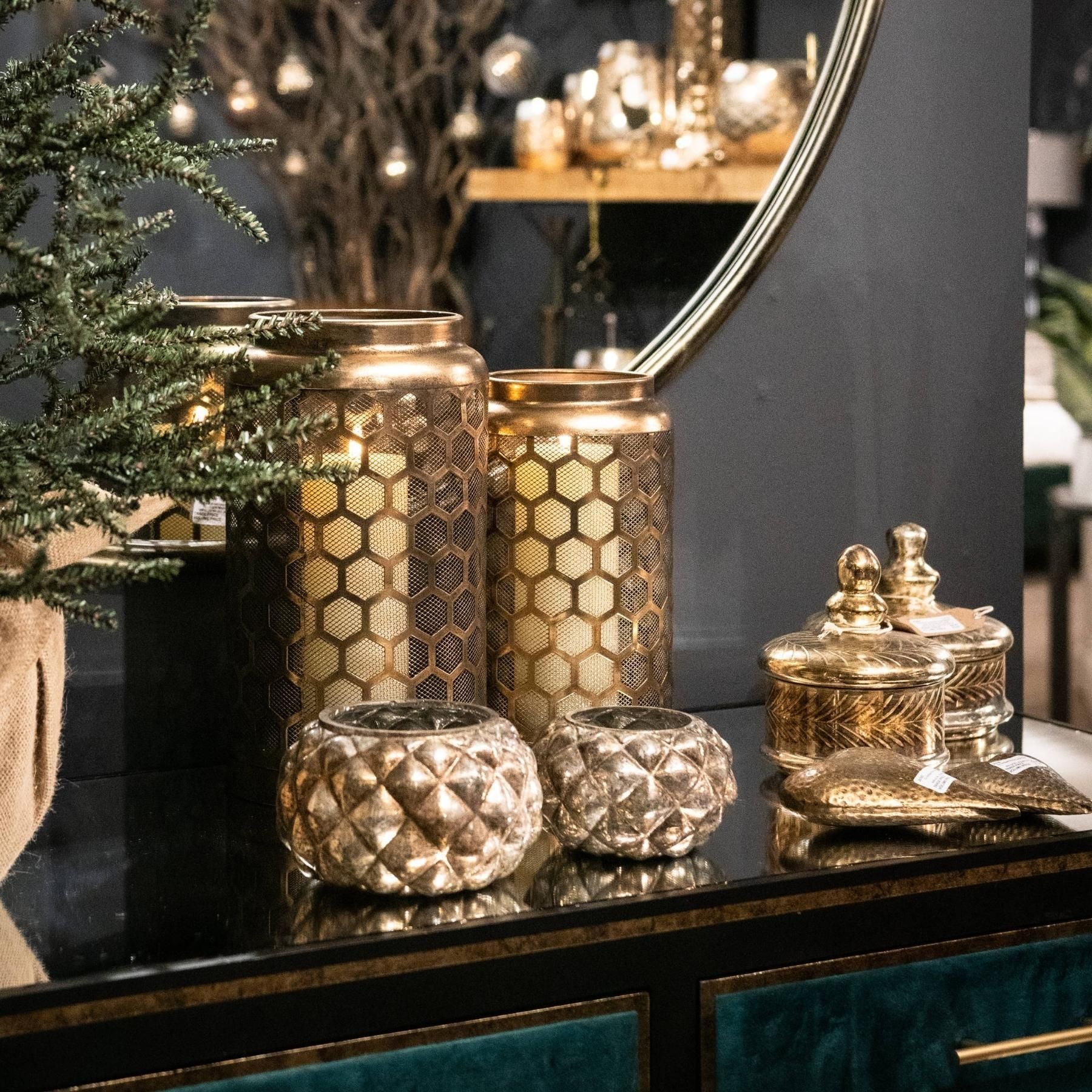 Medium Burnised  Votive Candle Holder