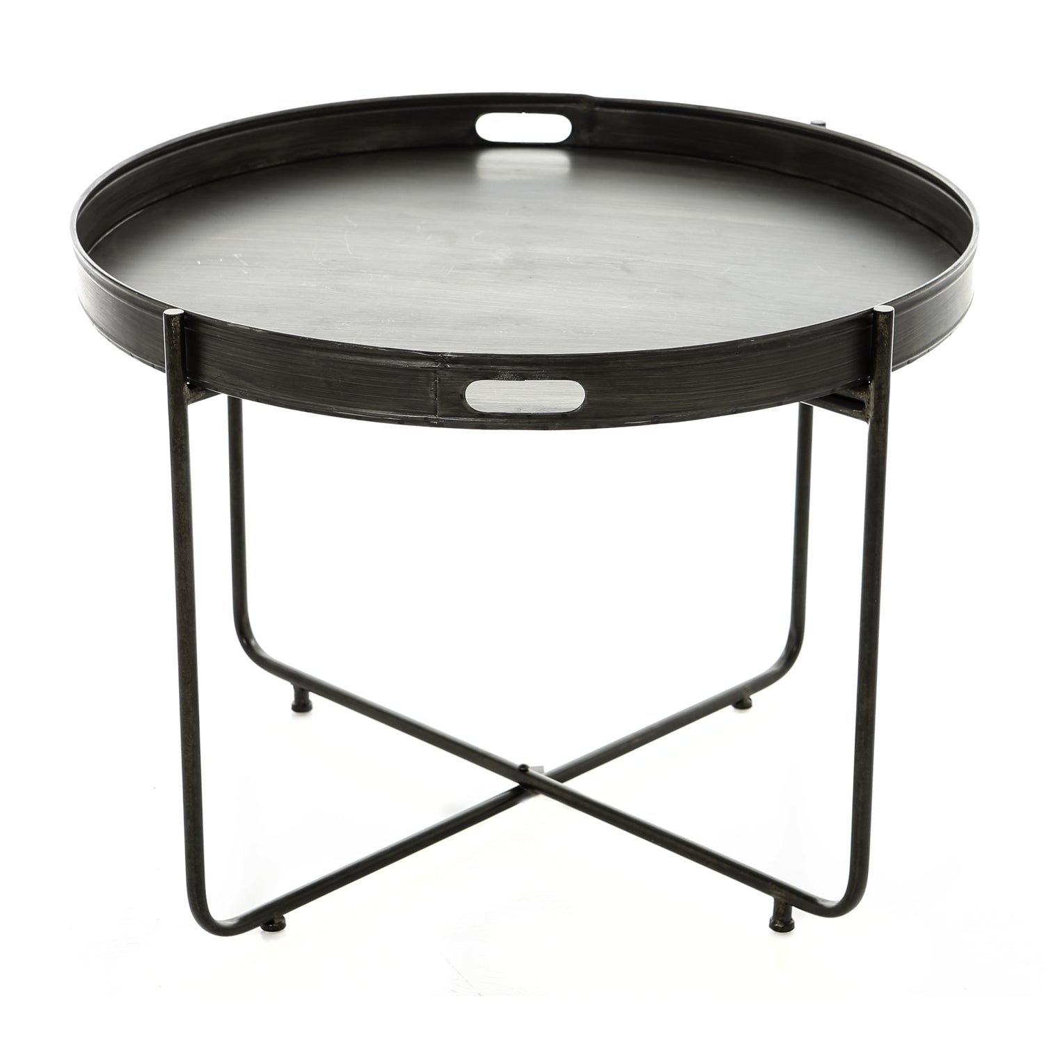 Metallic Grey Tray With Stand