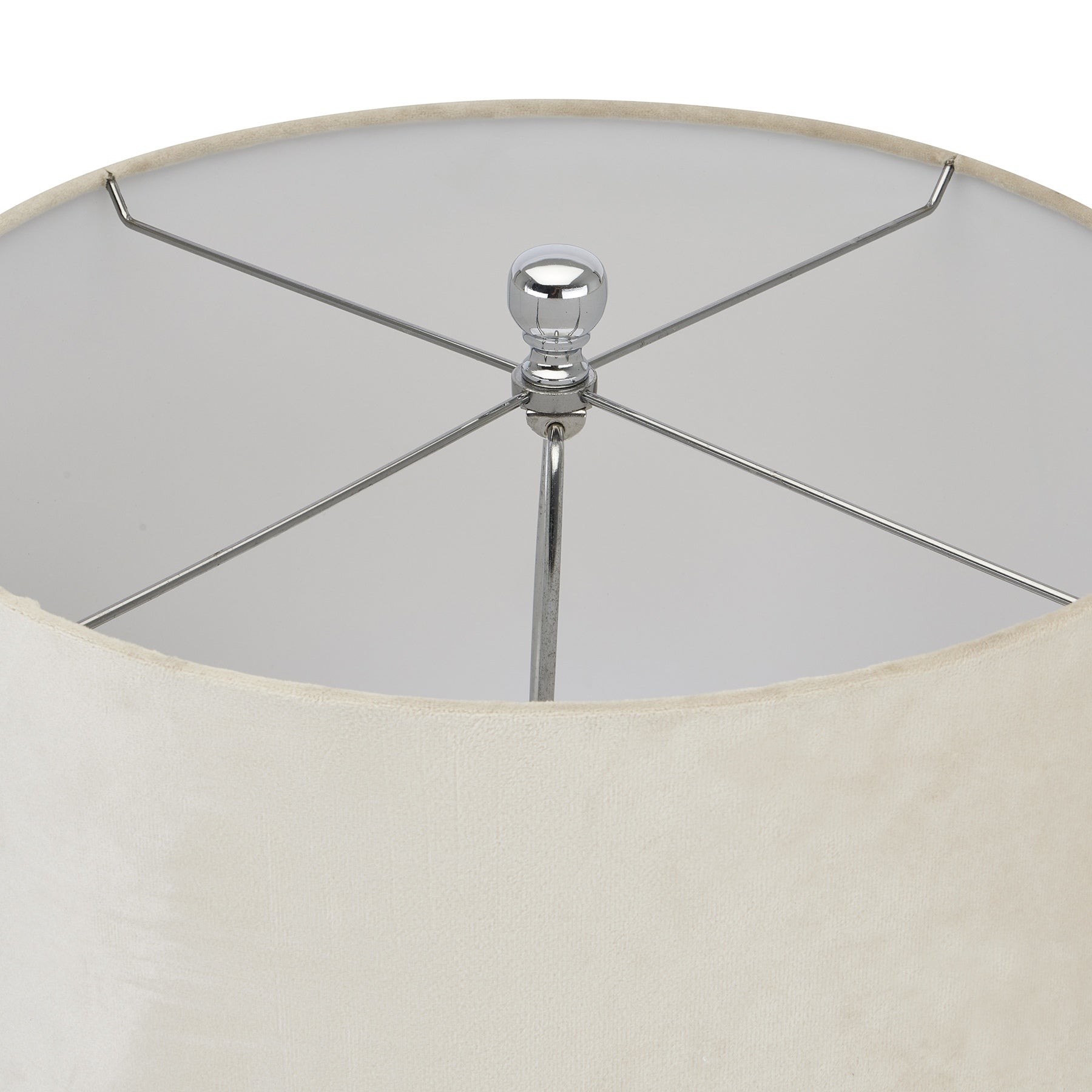 Adonis Metallic Glass Lamp With Velvet Shade