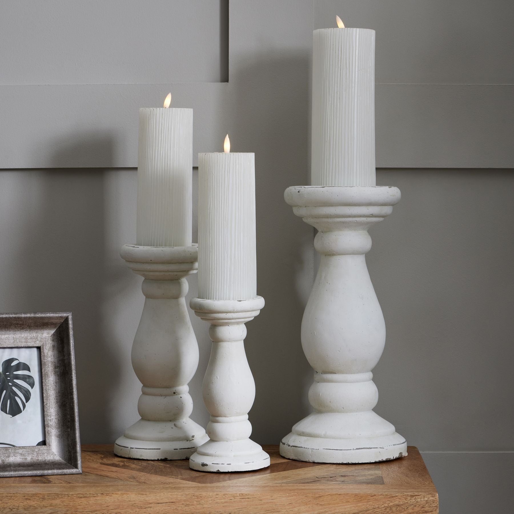 Small Matt White Ceramic Candle Holder