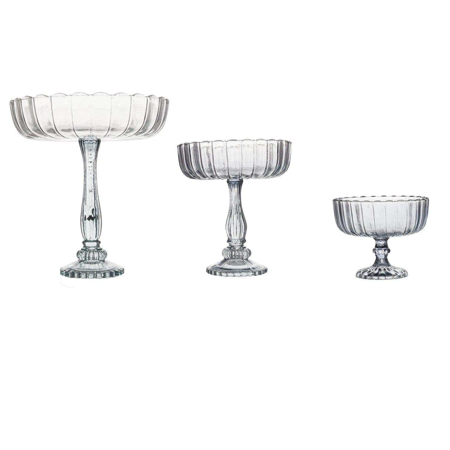 Smoked Midnight Large Fluted Display Bowl