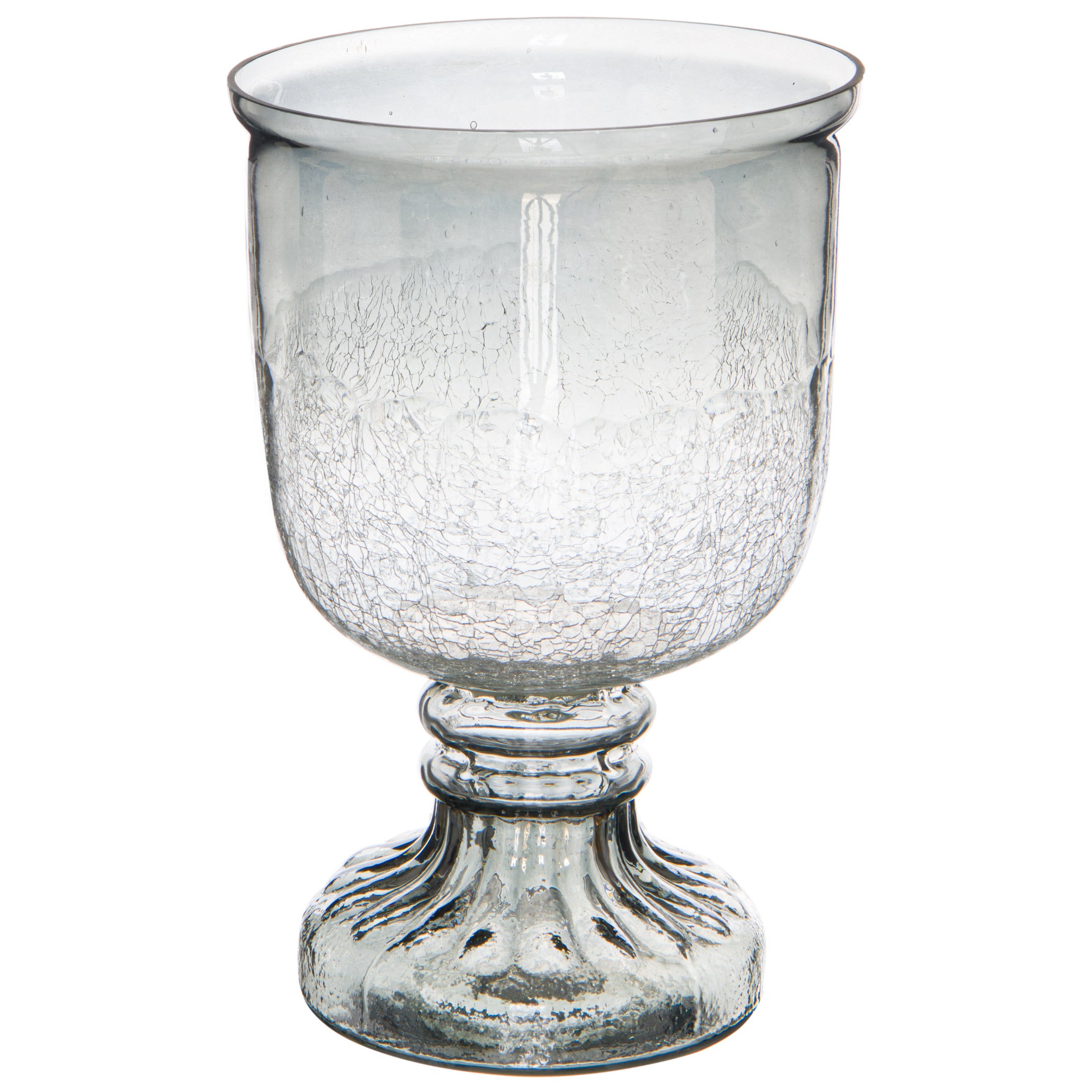 Crackled Smoked Midnight Hurricane Lamp