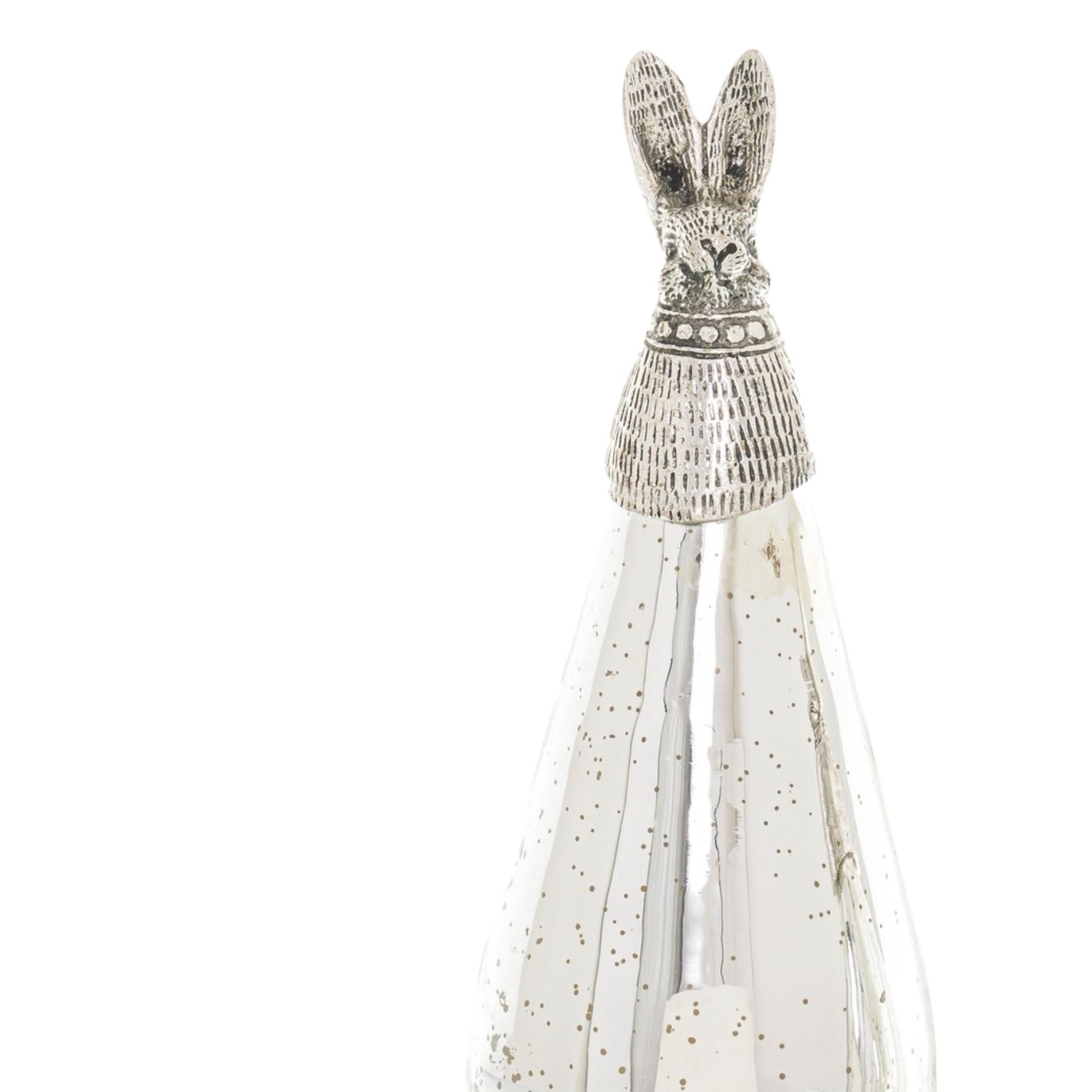 Large Silver Bunny Ornament