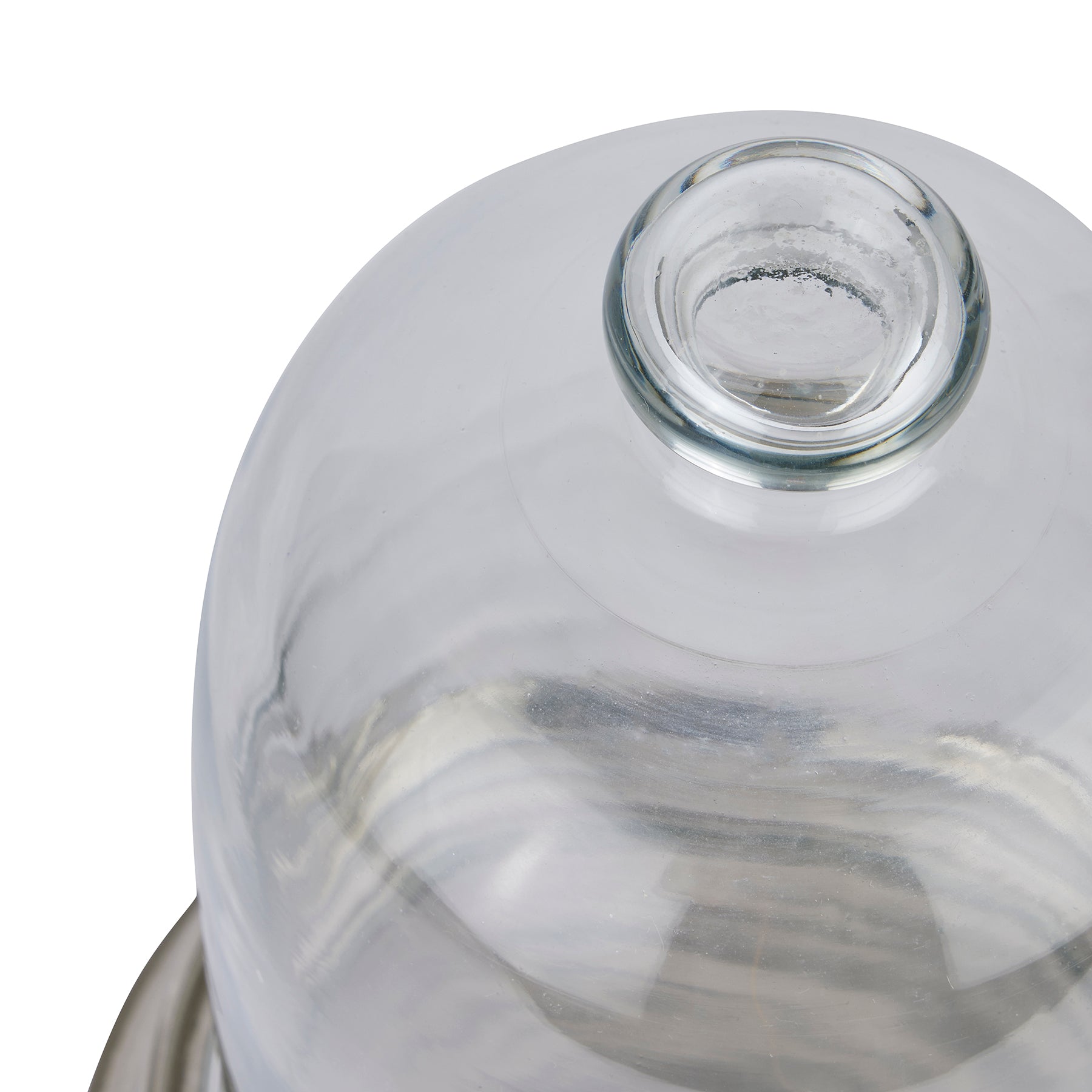 Large Nickel And Glass Cloche