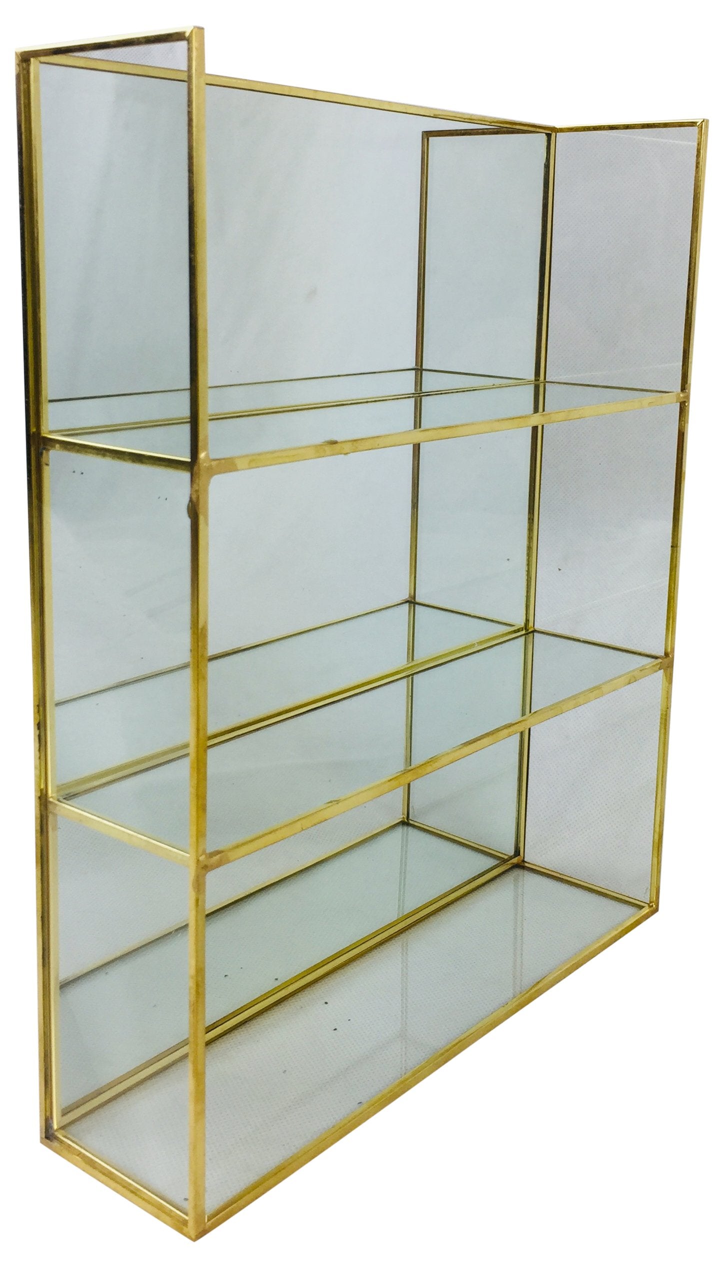 Gold Mirror Shelf Unit 28cm