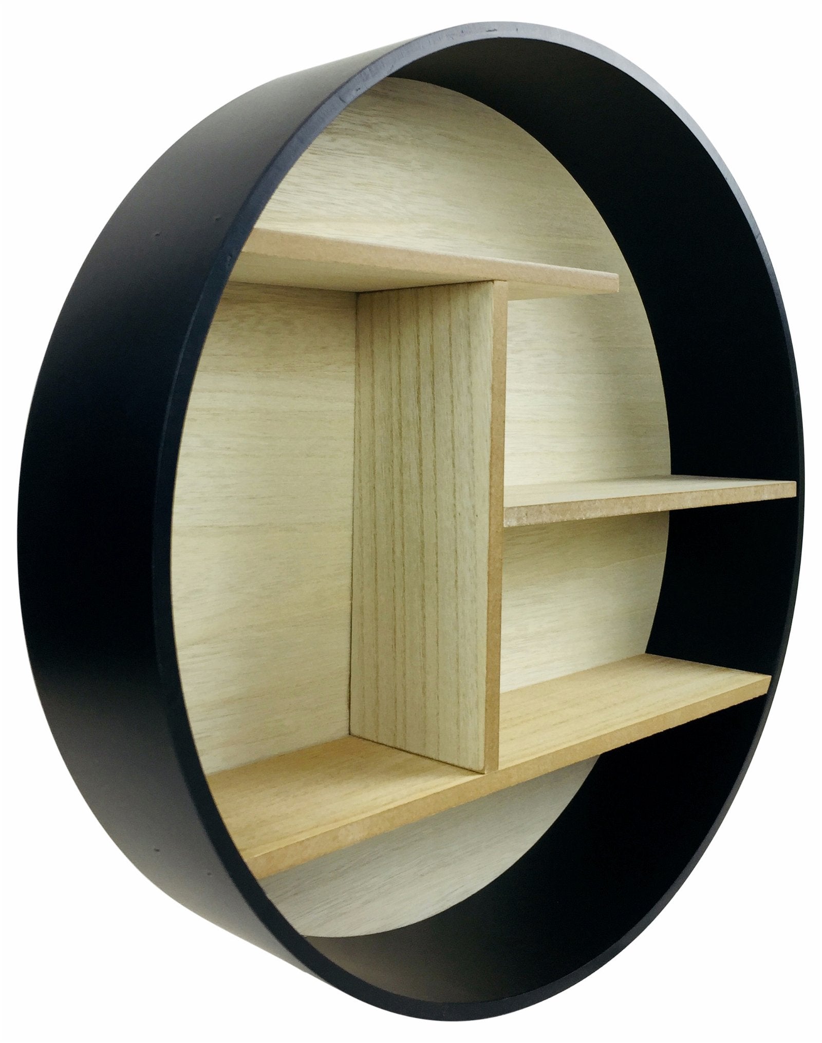 Black Round Shelf Unit 45cm