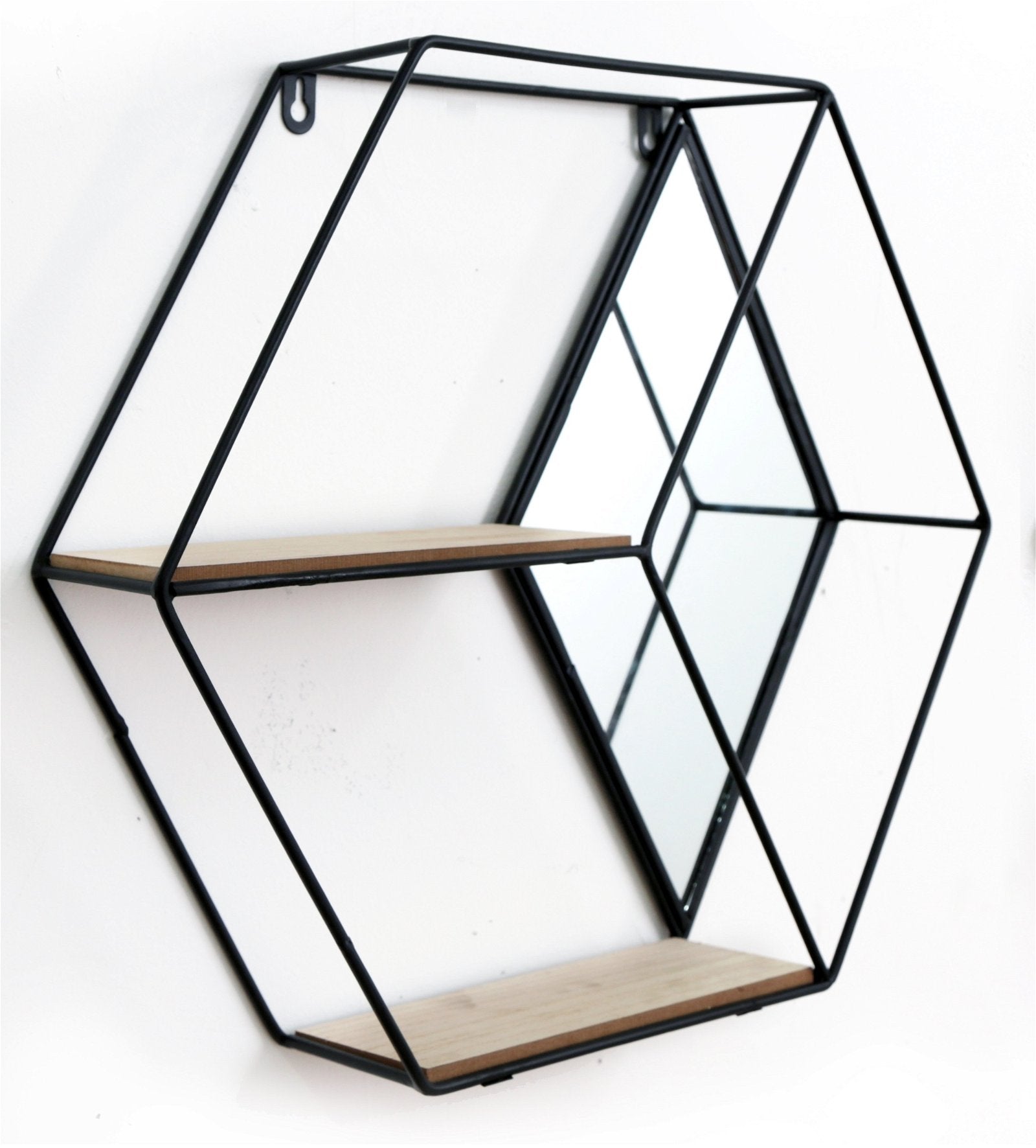 Hexagon Unit With Mirror & 2 Shelves