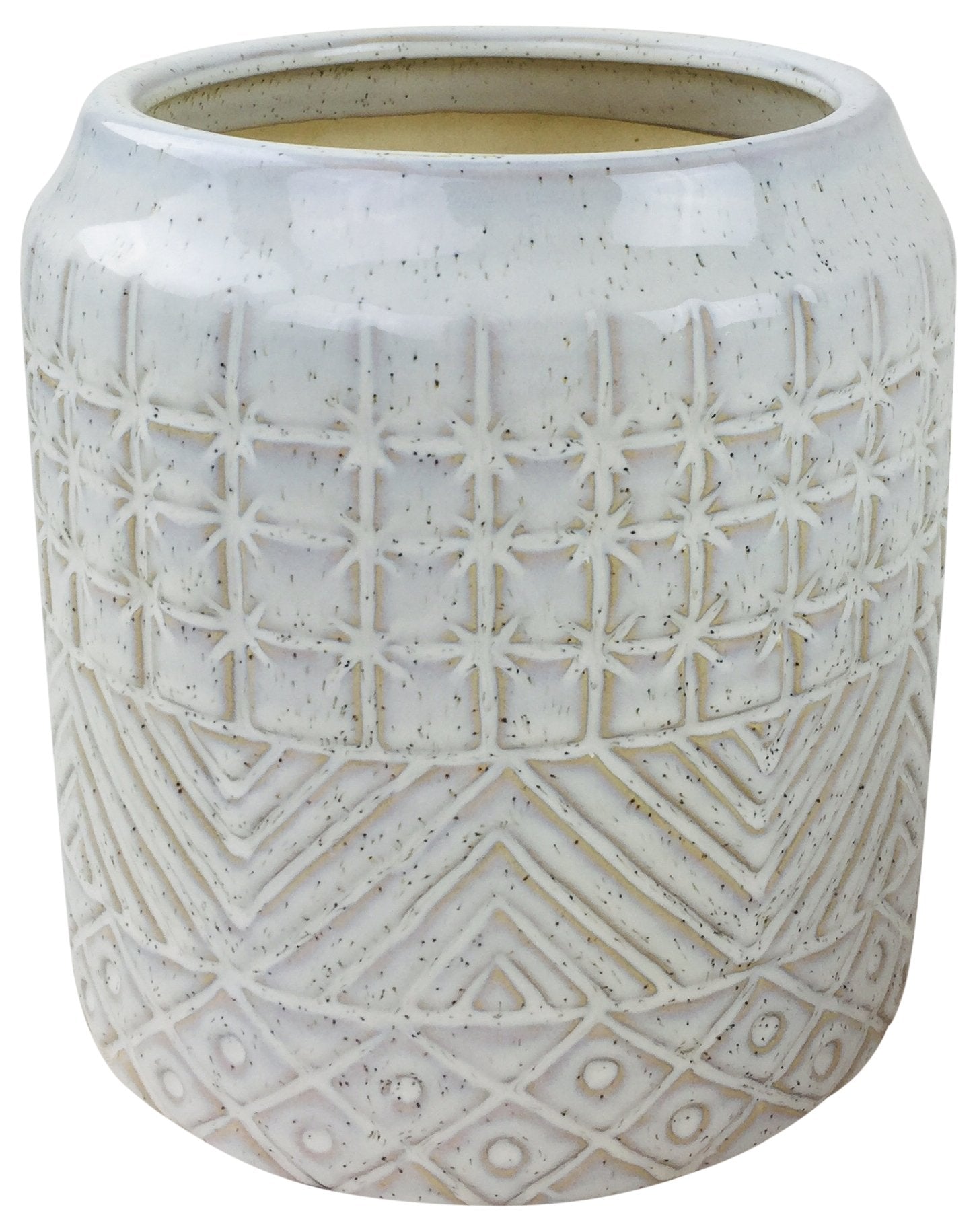 White Star Textured Stoneware Planter 20cm