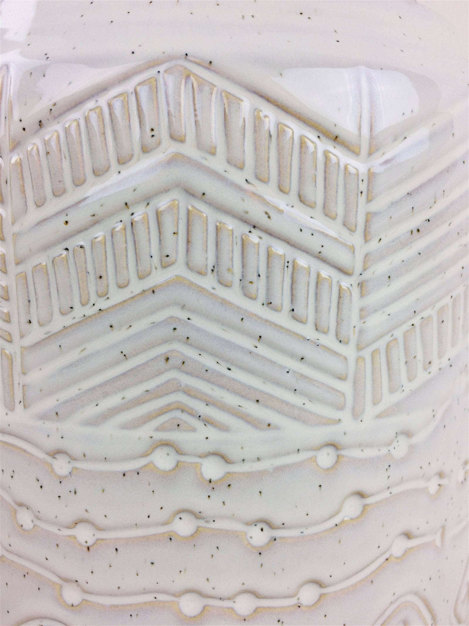 White Herringbone Textured Stoneware Planter 20cm