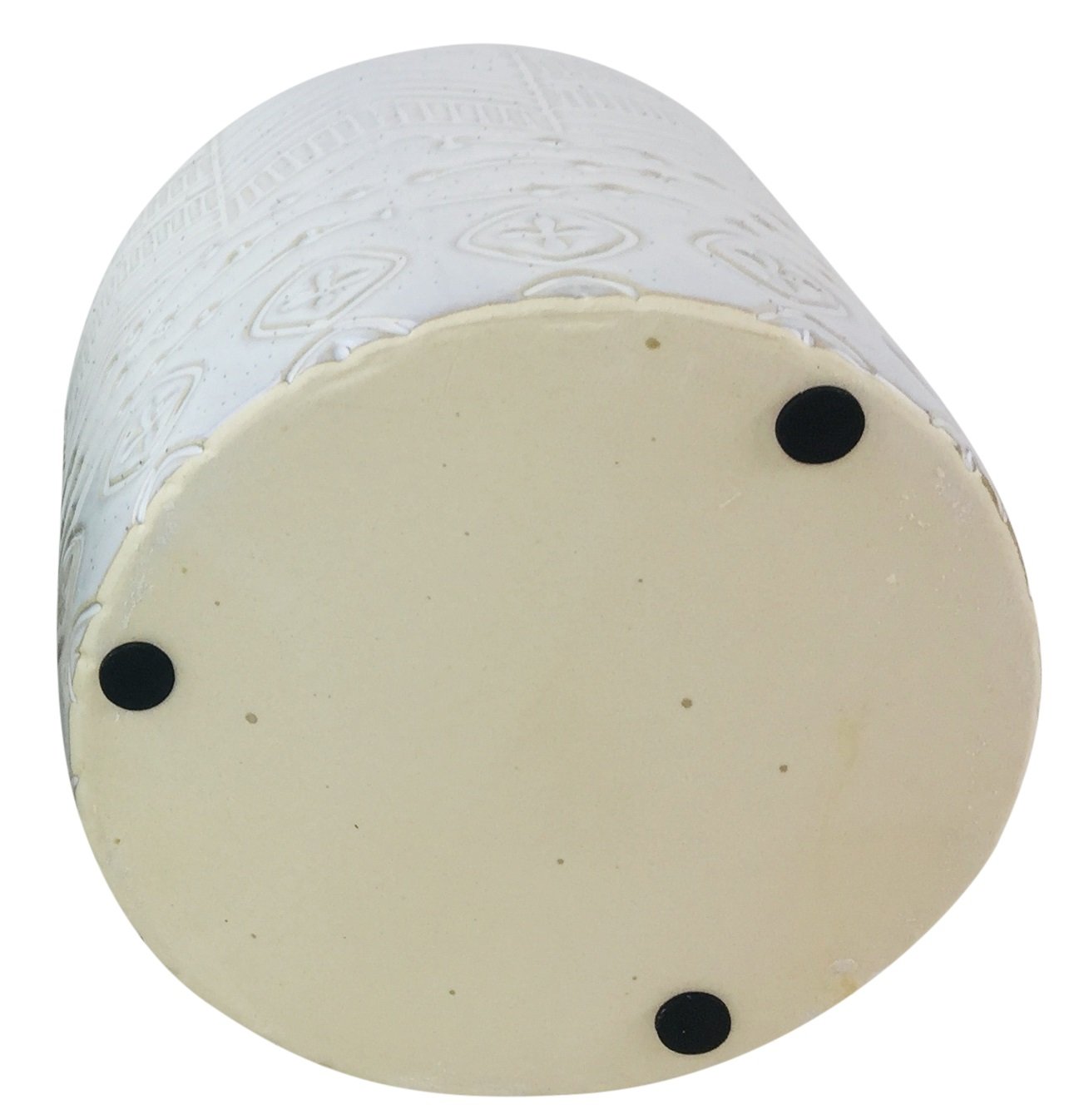 White Herringbone Textured Stoneware Planter 20cm