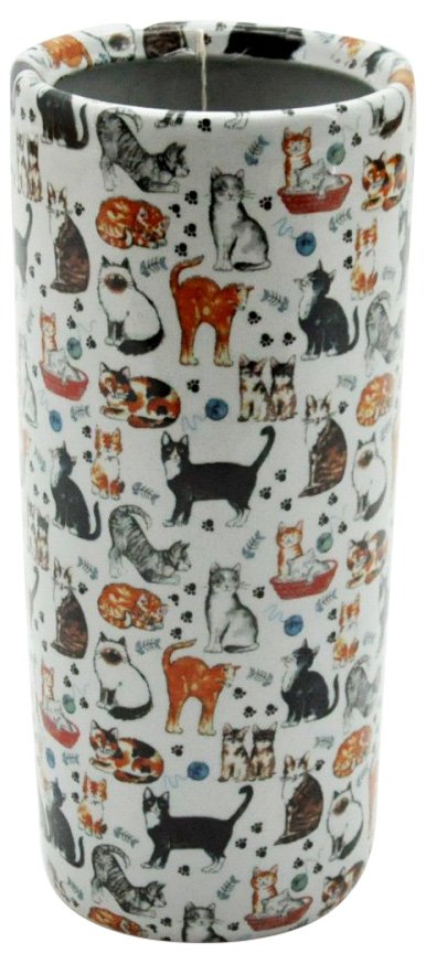 Round Cat Design Umbrella Stand 18"