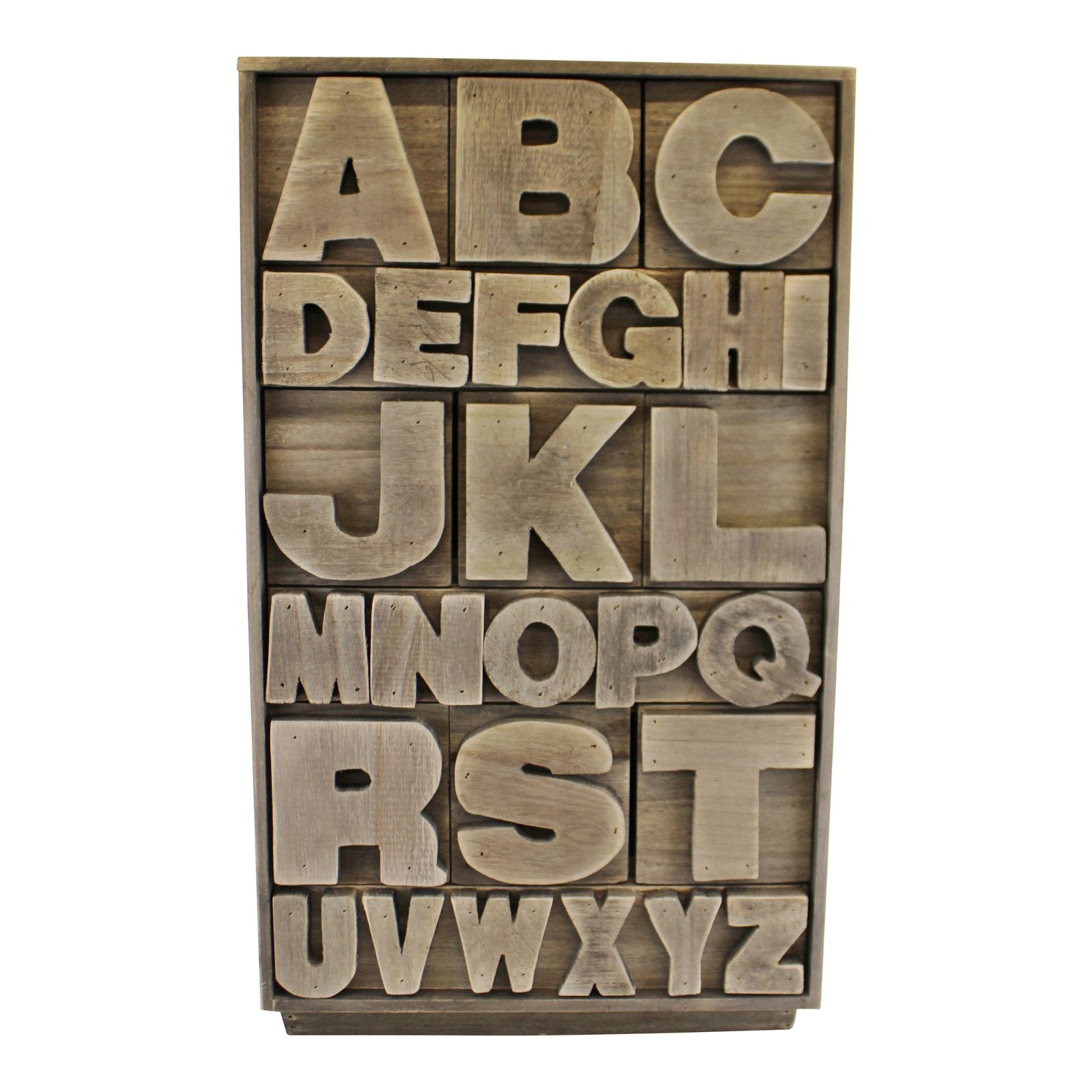 Grey Wooden Alphabet Storage Unit