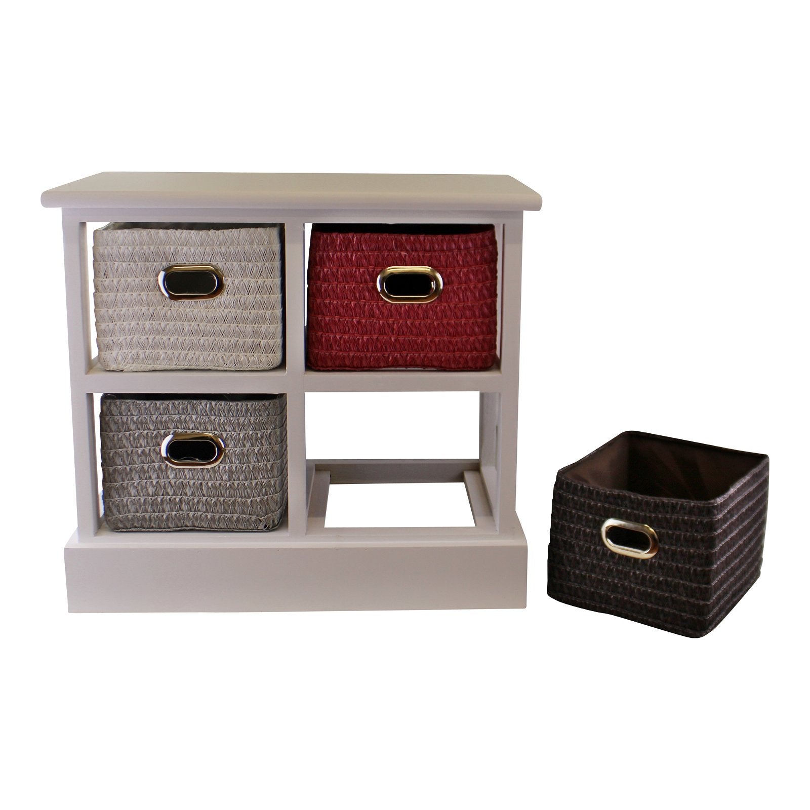 Small Storage Unit With 4 Multicoloured Baskets