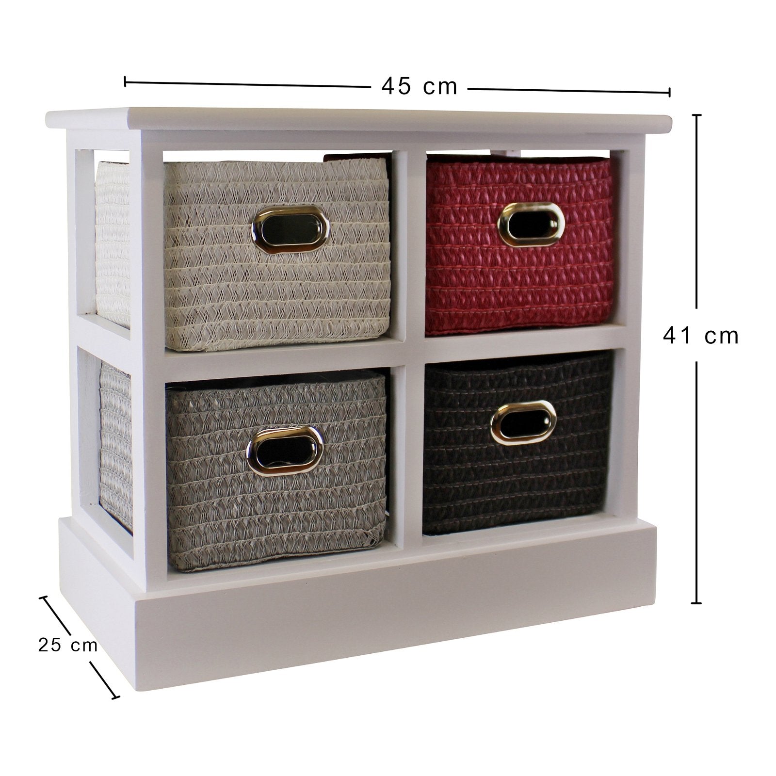Small Storage Unit With 4 Multicoloured Baskets
